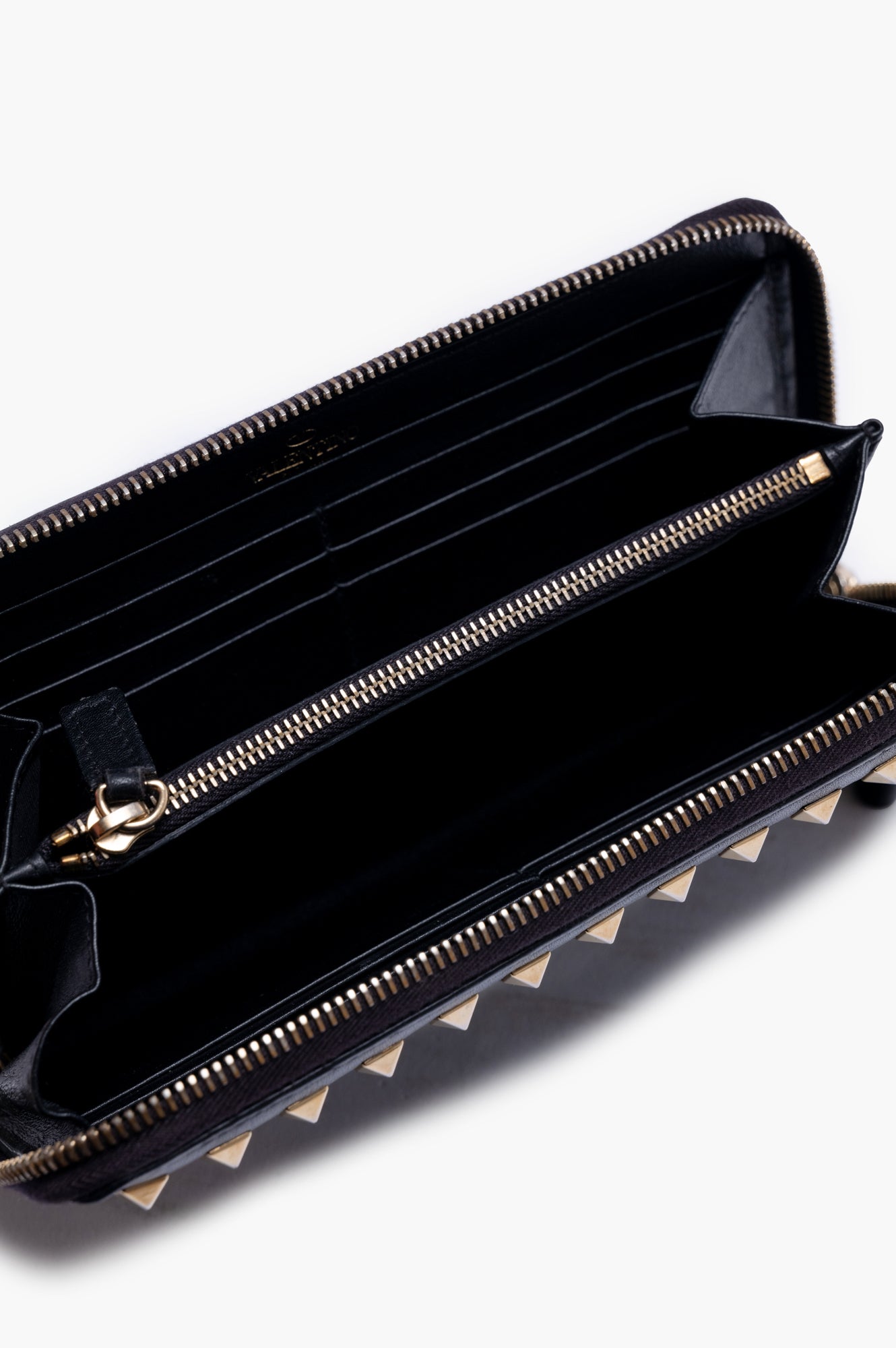 Valentino Black Stud Long Wallet