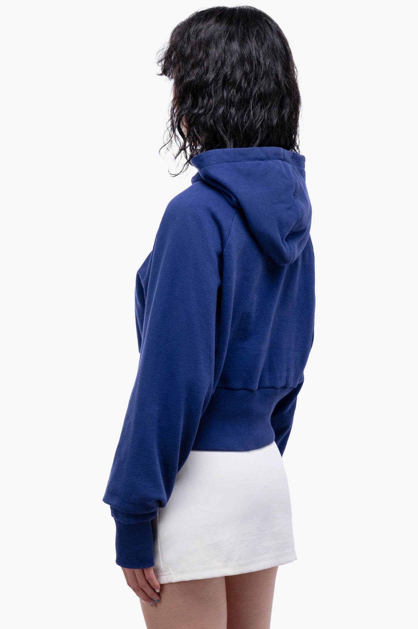 Balmain Blue Cropped Hoodie Size M