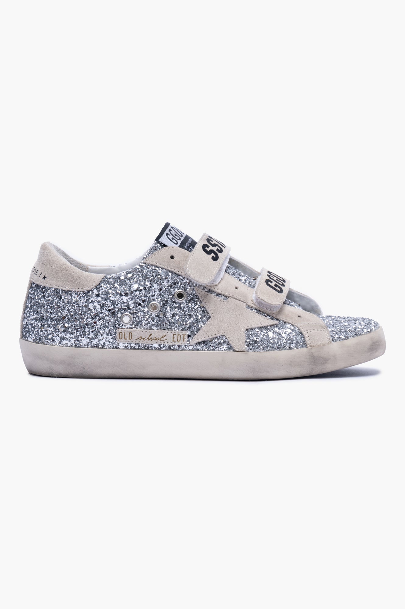 Golden Goose Silver Giltter Old School Low Top Sneakers Size 39