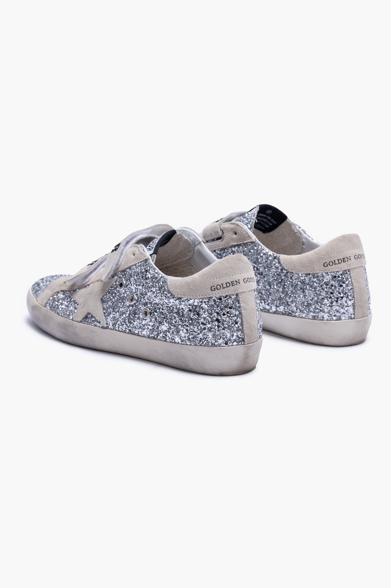 Golden Goose Silver Giltter Old School Low Top Sneakers Size 39