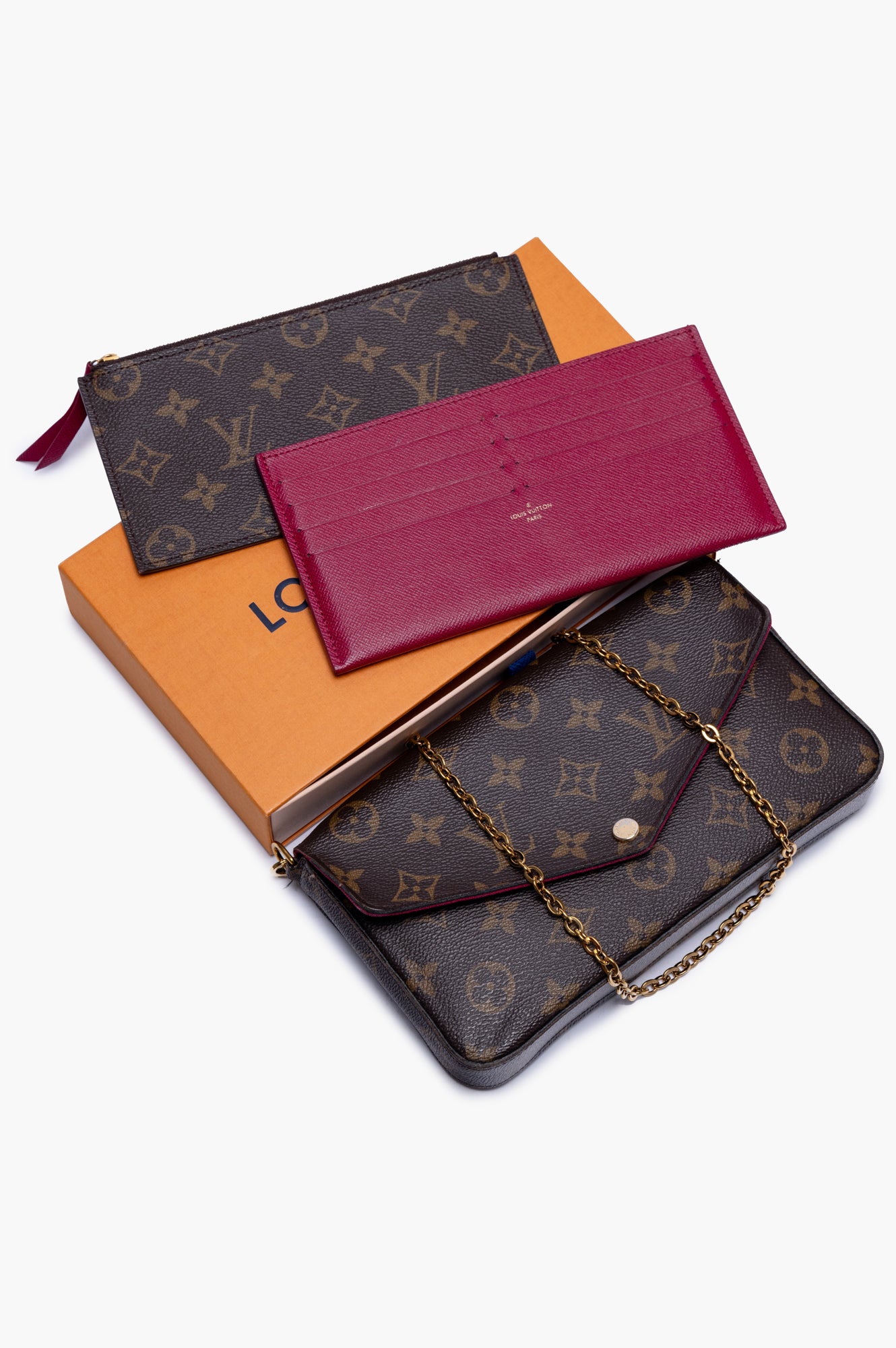 Louis Vuitton Brown Monogram Pochette Félicie Chain Bag