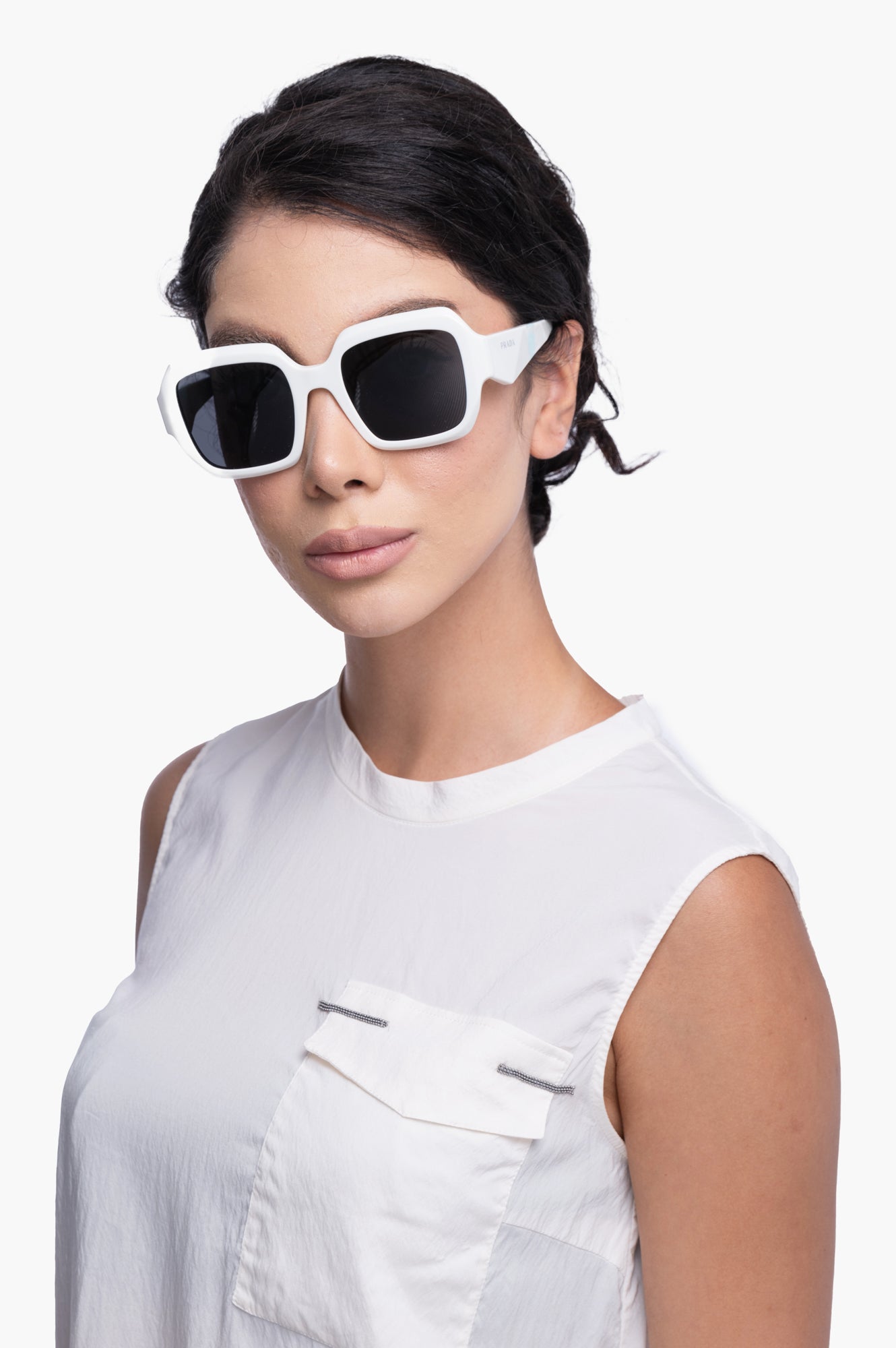 Prada White Square Sunglasses