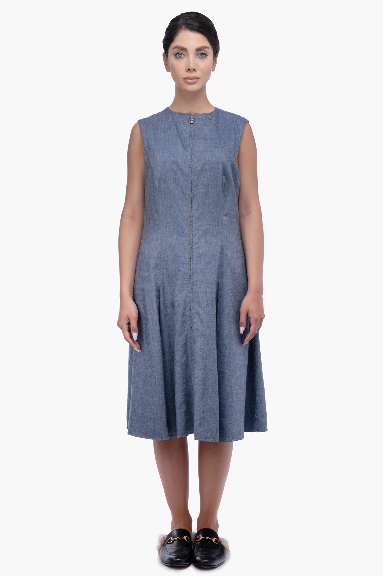 Giorgio Armani Blue Denim Dress Size L