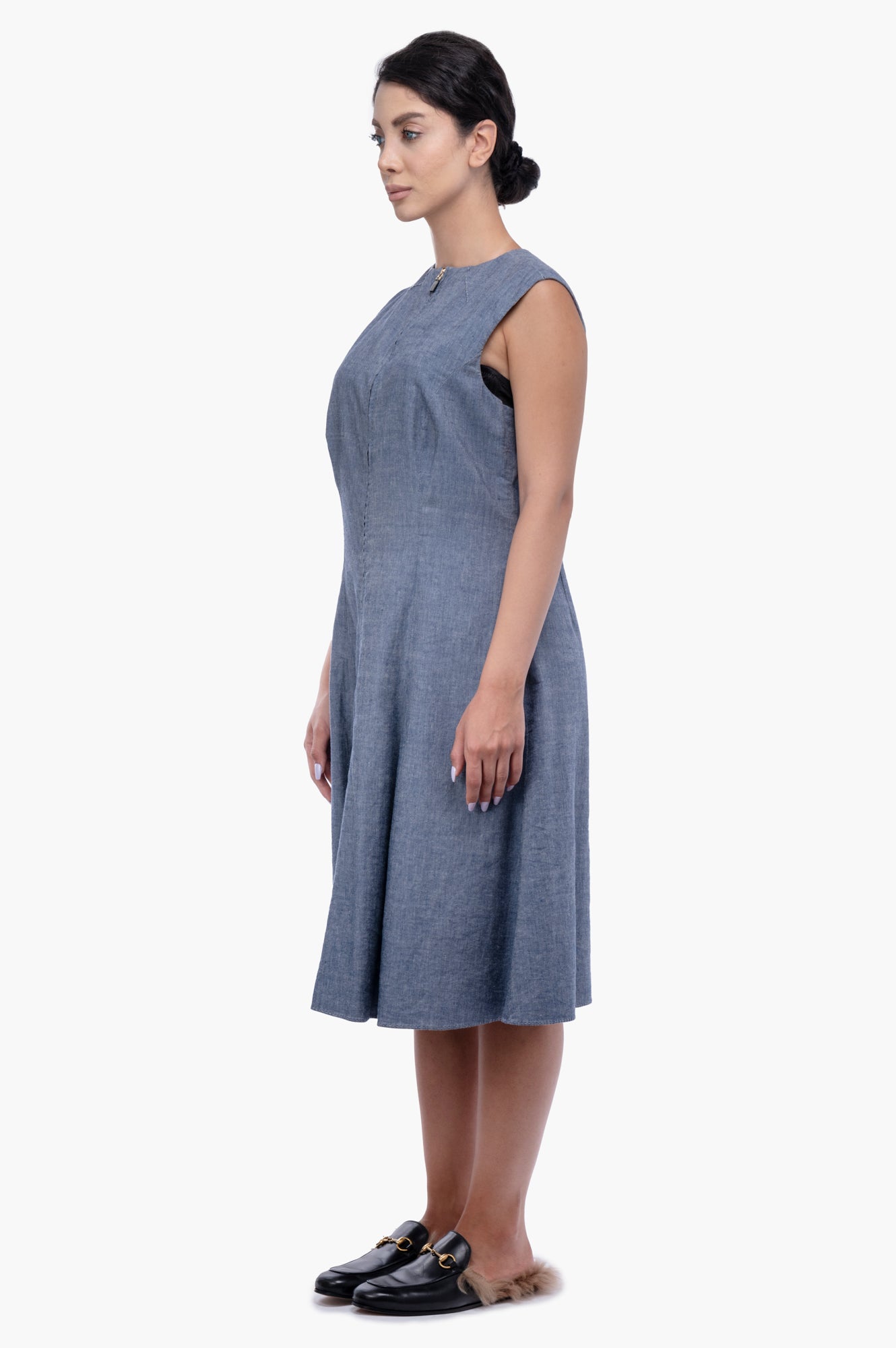 Giorgio Armani Blue Denim Dress Size L