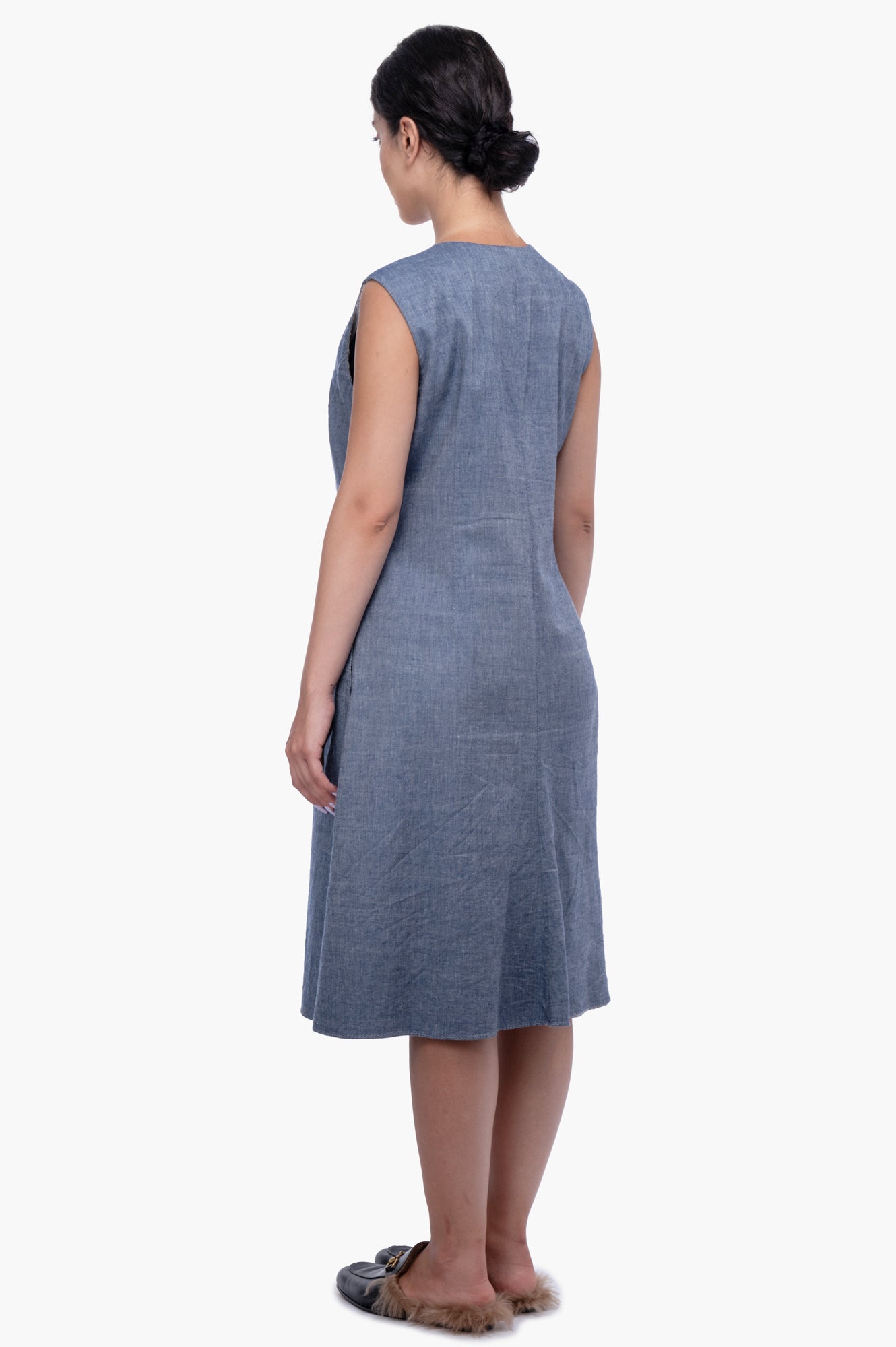 Giorgio Armani Blue Denim Dress Size L