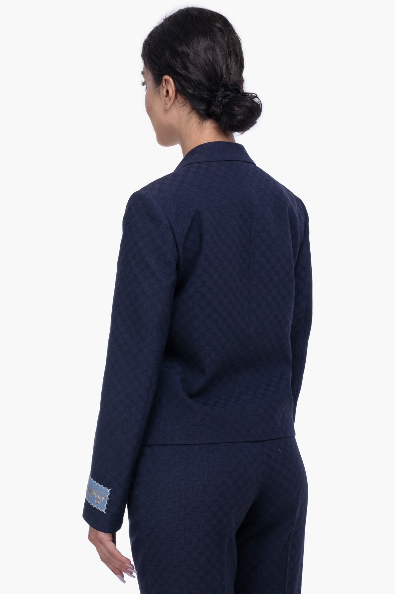 Gucci GG Blue Cotton Blend Formal Jacket
