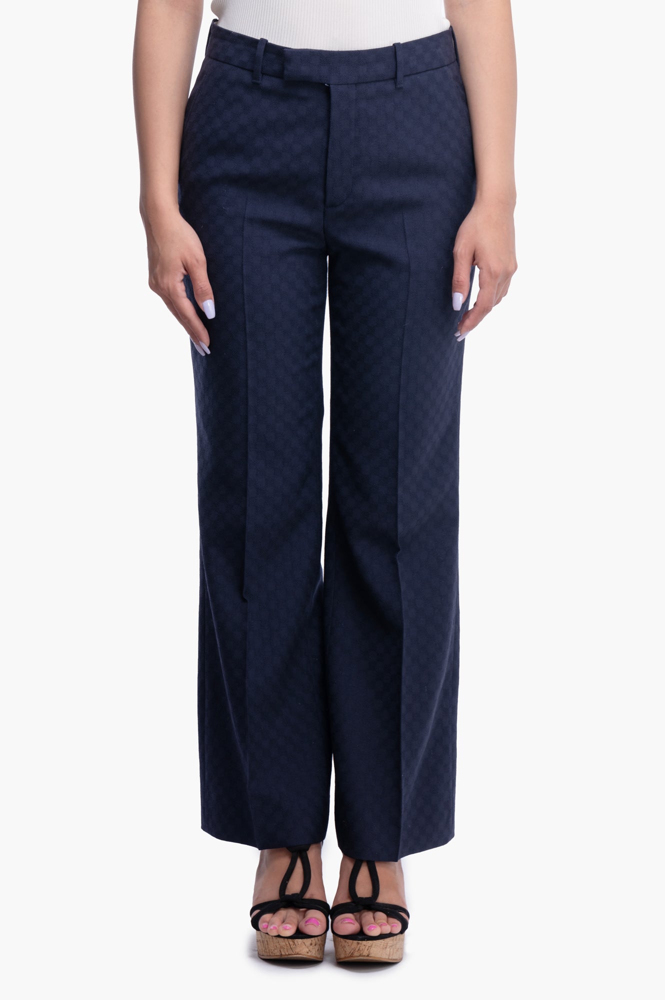 Gucci Blue Cotton Blend Pants