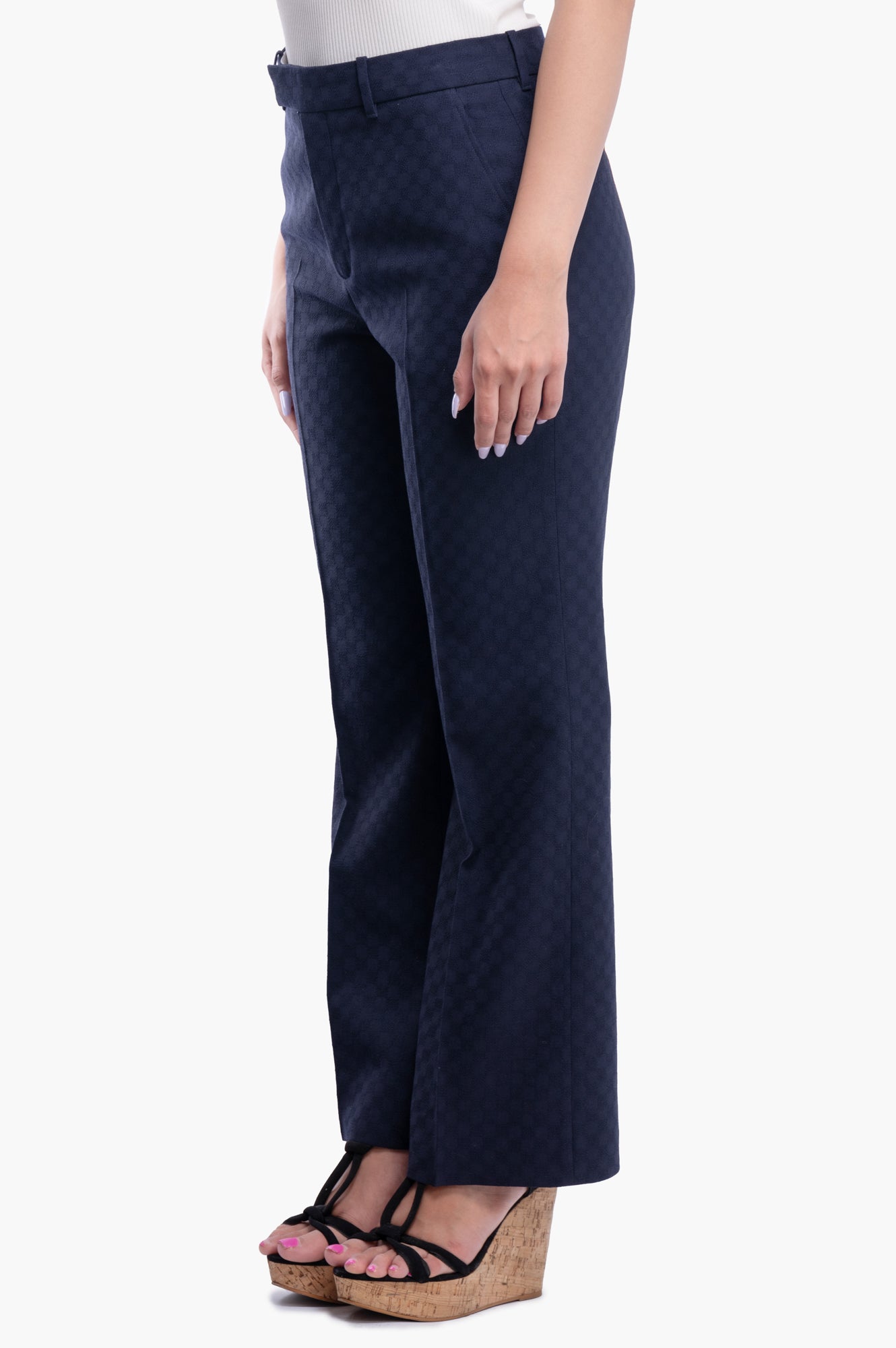 Gucci Blue Cotton Blend Pants