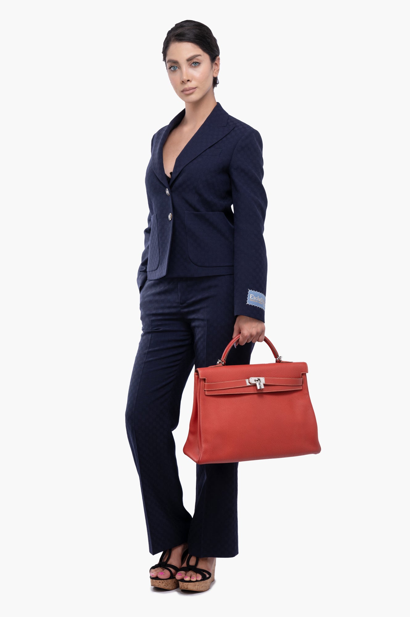 Hermes Kelly 40 Clemence Leather Bag