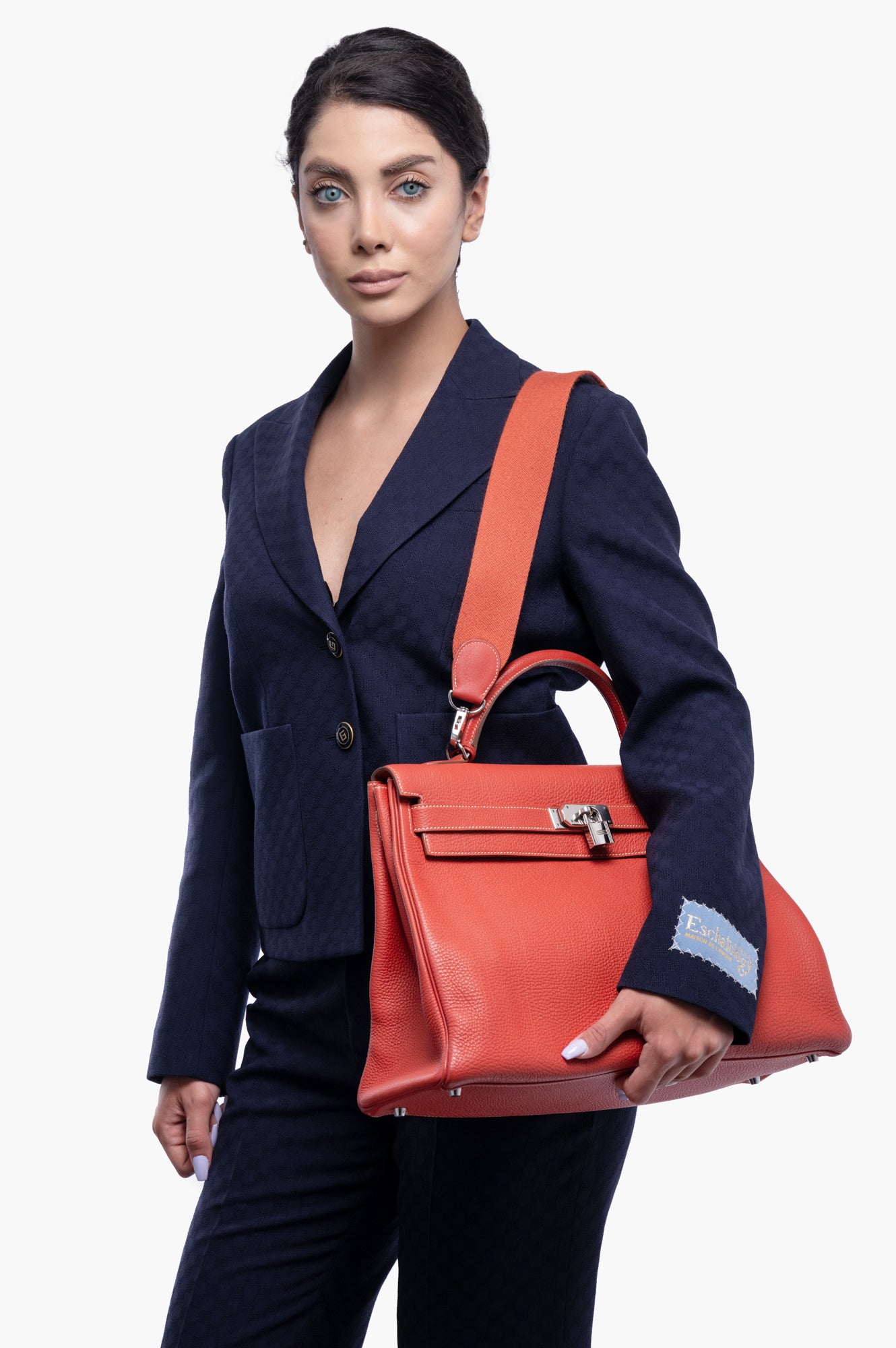 Hermes Kelly 40 Clemence Leather Bag