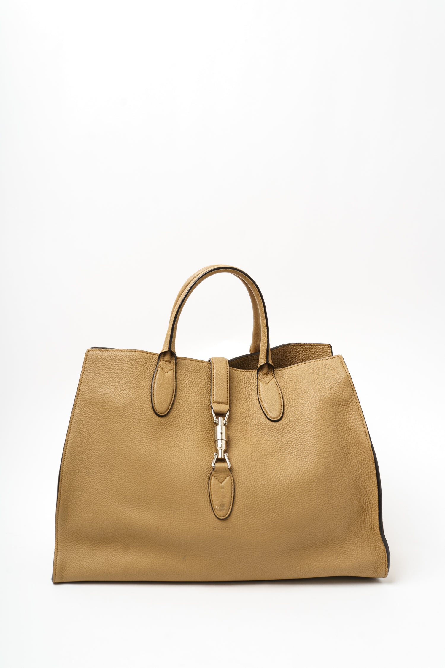 Gucci Beige Soft Pebbled Leather Jackie Tote Once More Luxury