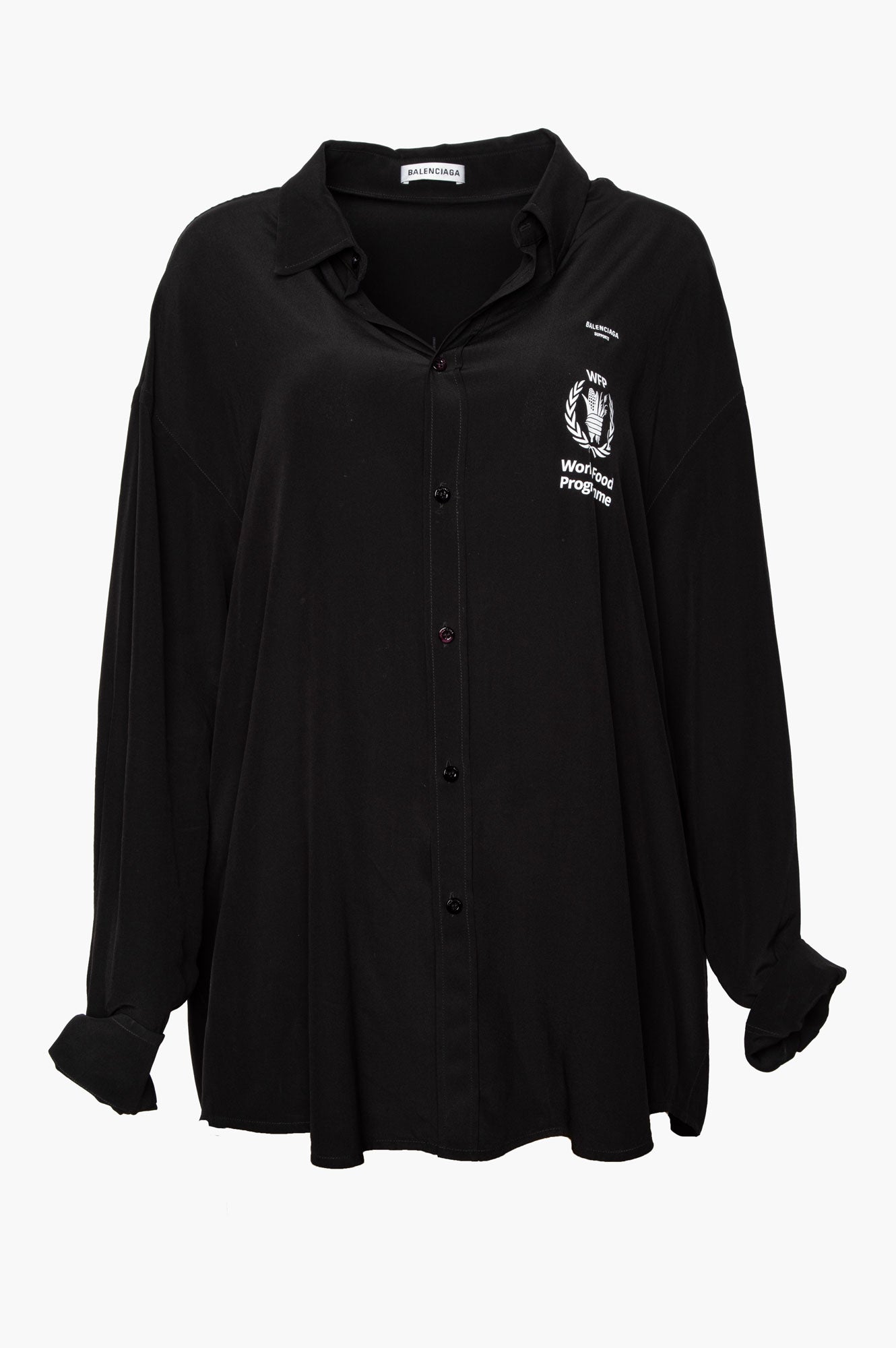Balenciaga Black WFP Oversized Silk Shirt