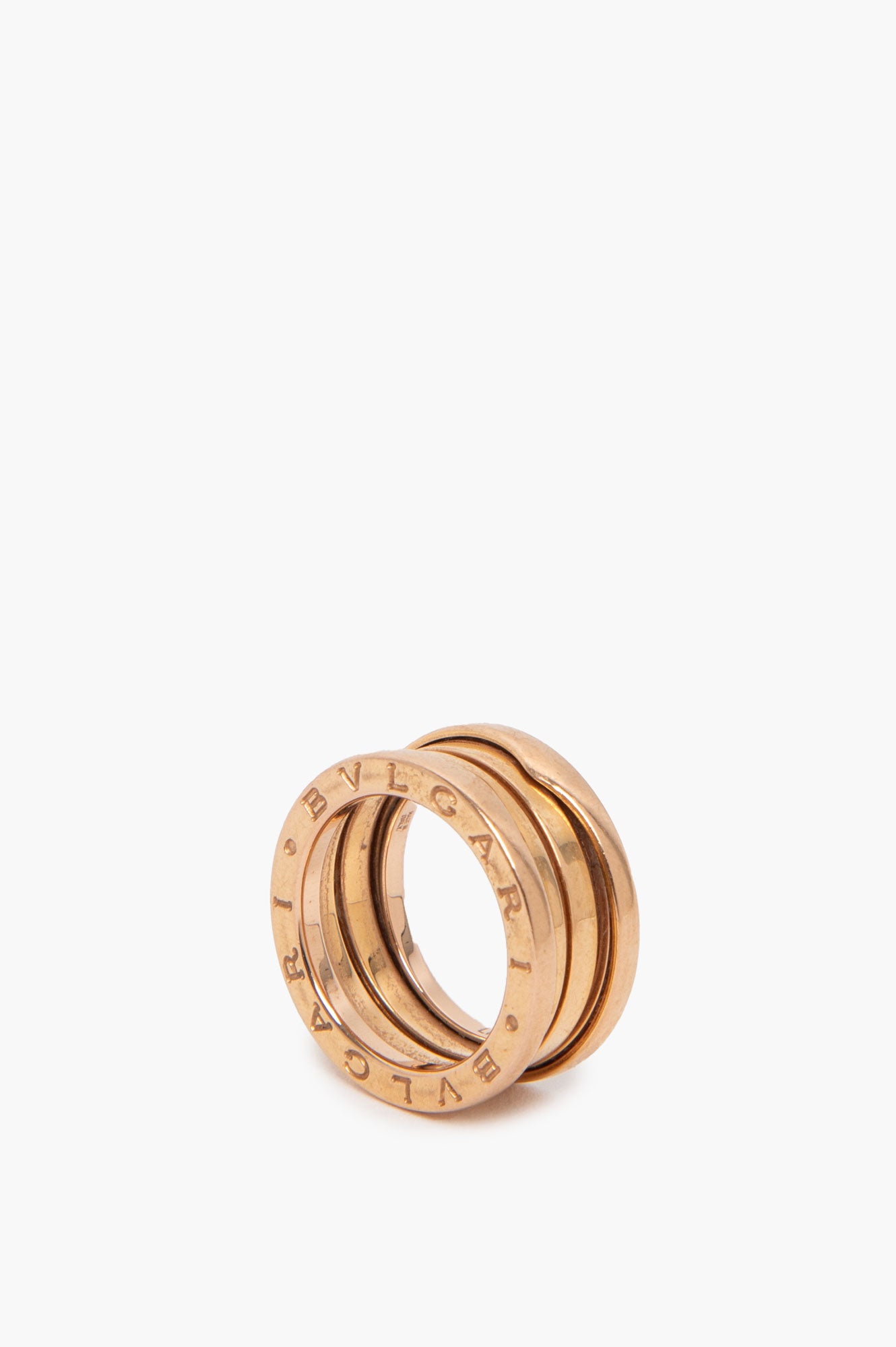 Bvlgari 18k Rose Gold B.zero1 Three-Band Ring