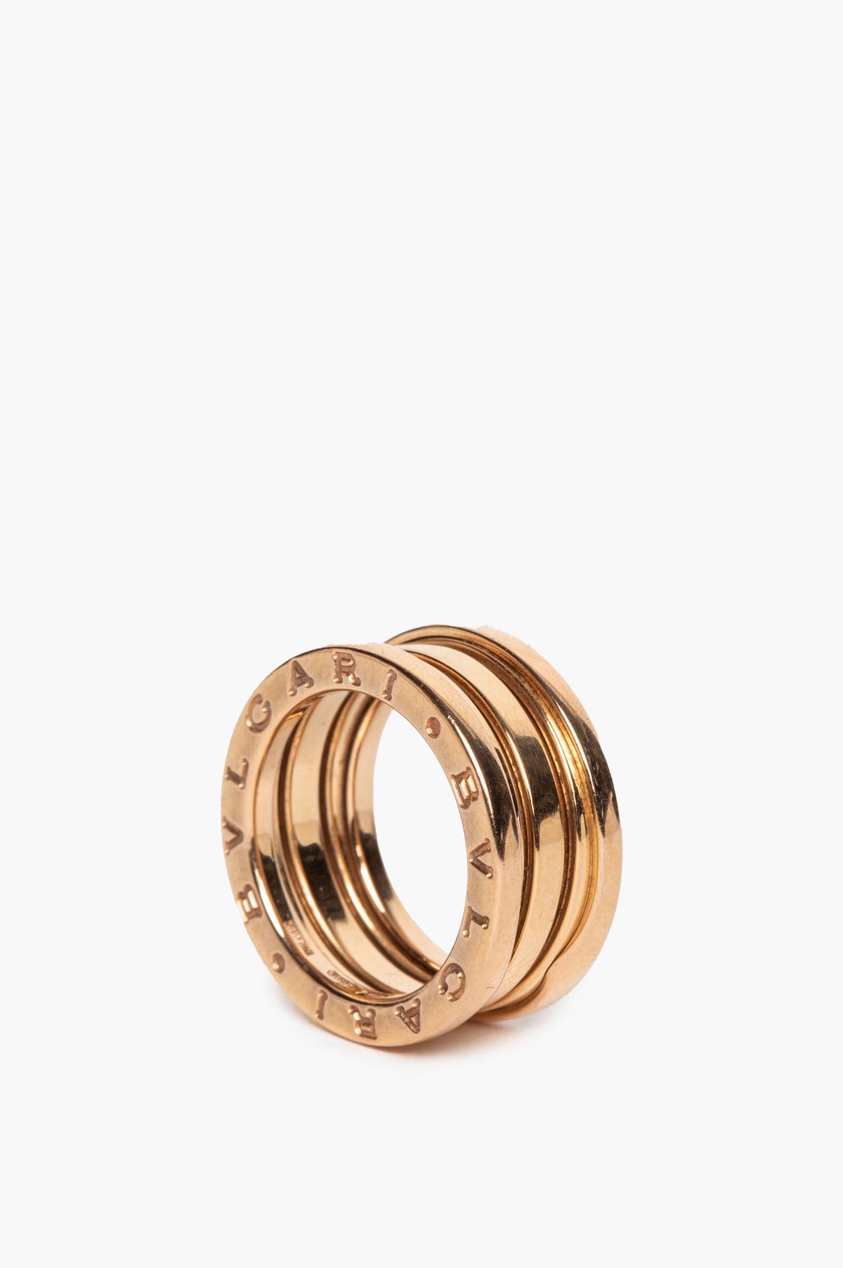 Bvlgari 18k Yellow Gold 3-Band B.Zero1 Ring Size 5