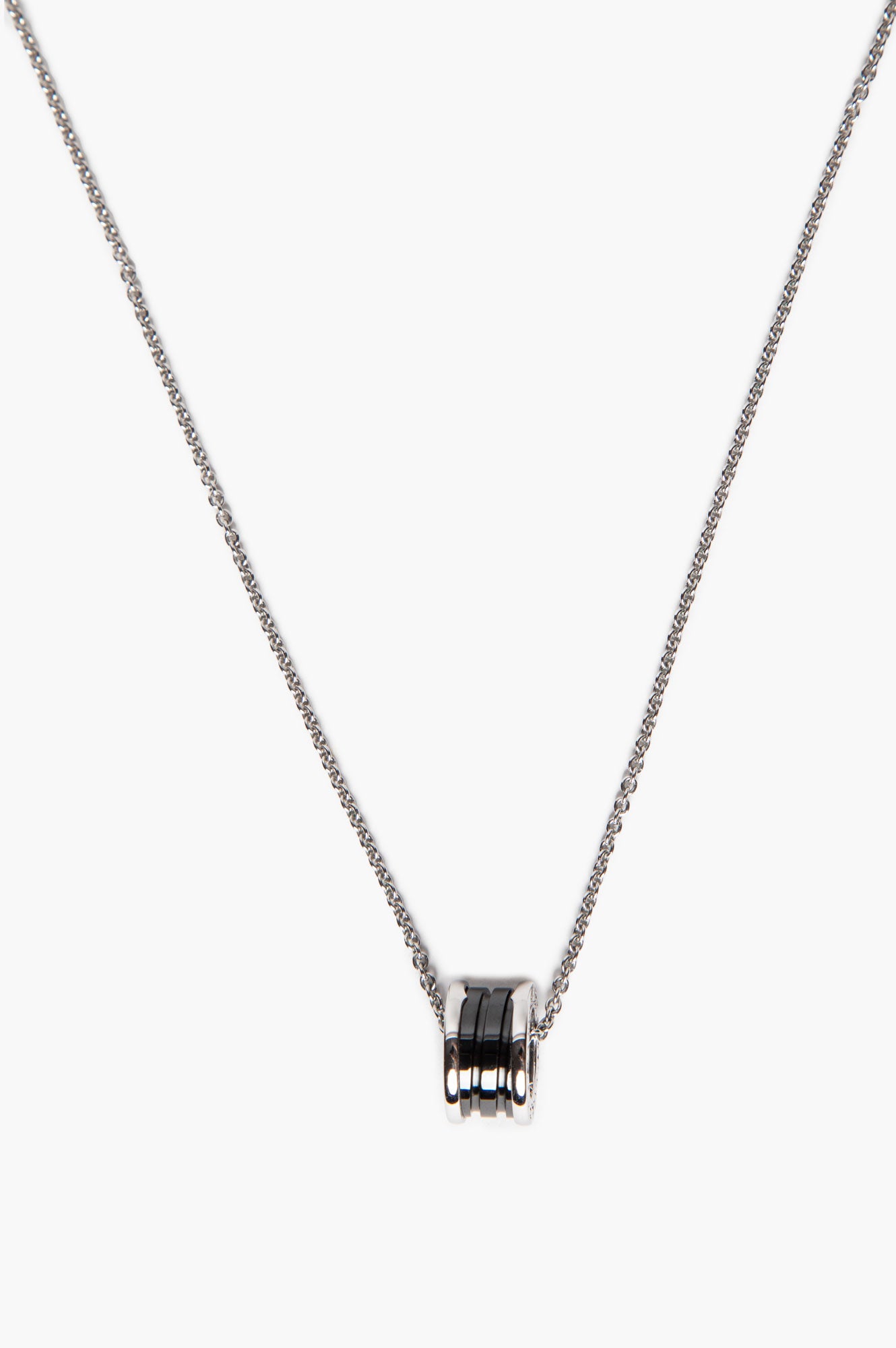 Bvlgari Sterling Silver Black Ceramic Save The Children Necklace