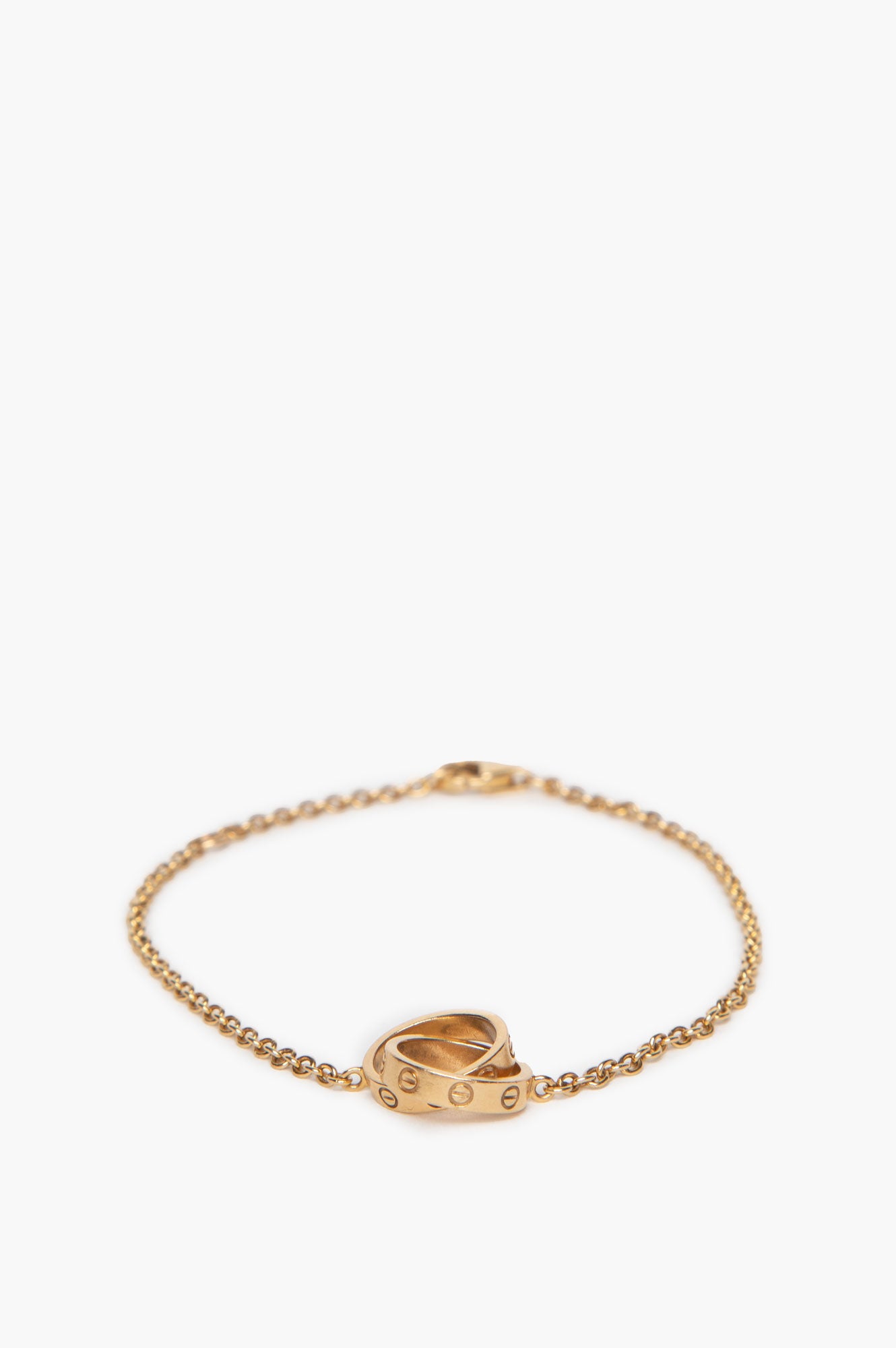 Cartier 18k Gold Love Bracelet On Chain