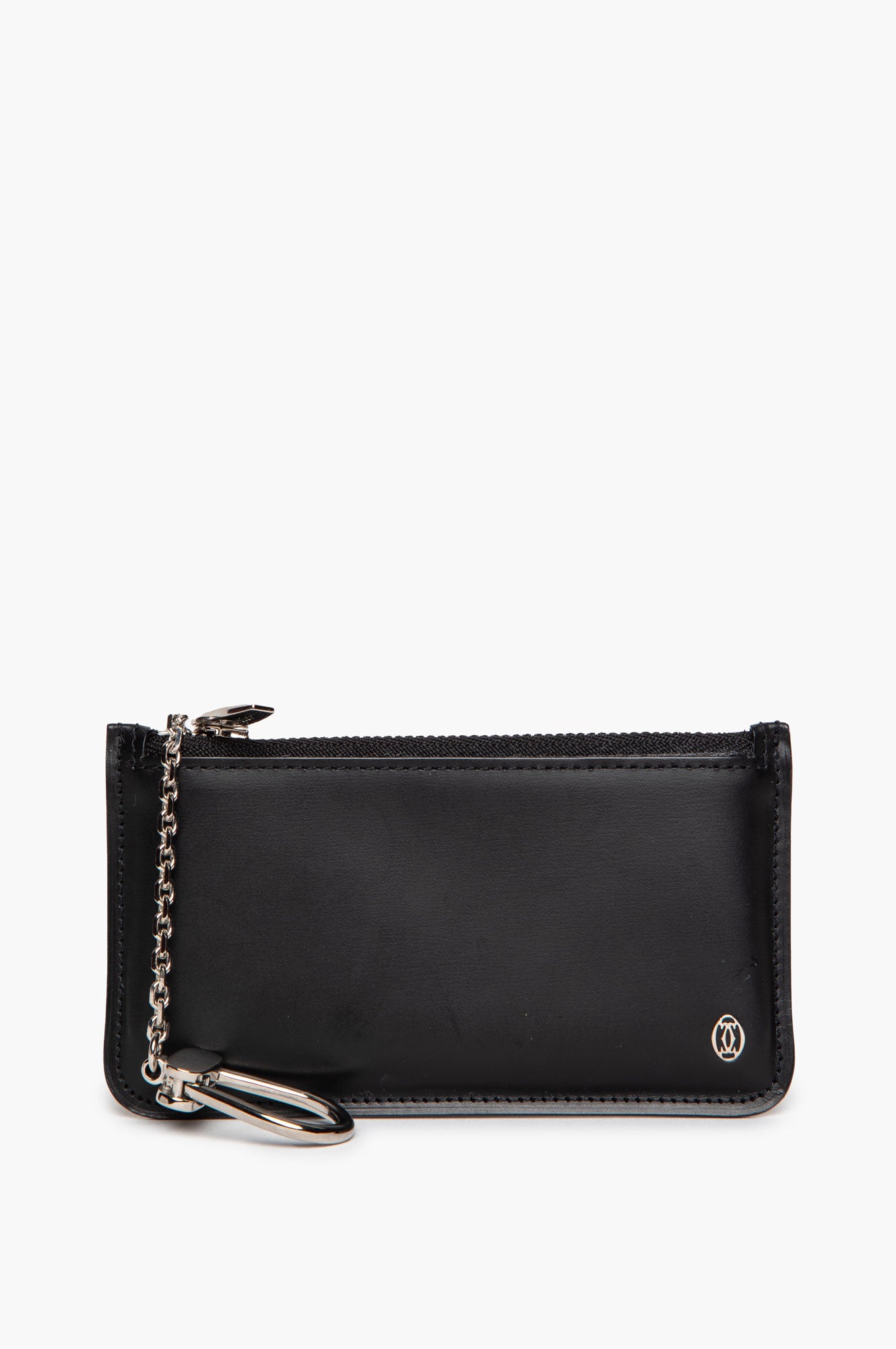 Cartier Black Leather Key Ring Pouch Wallet