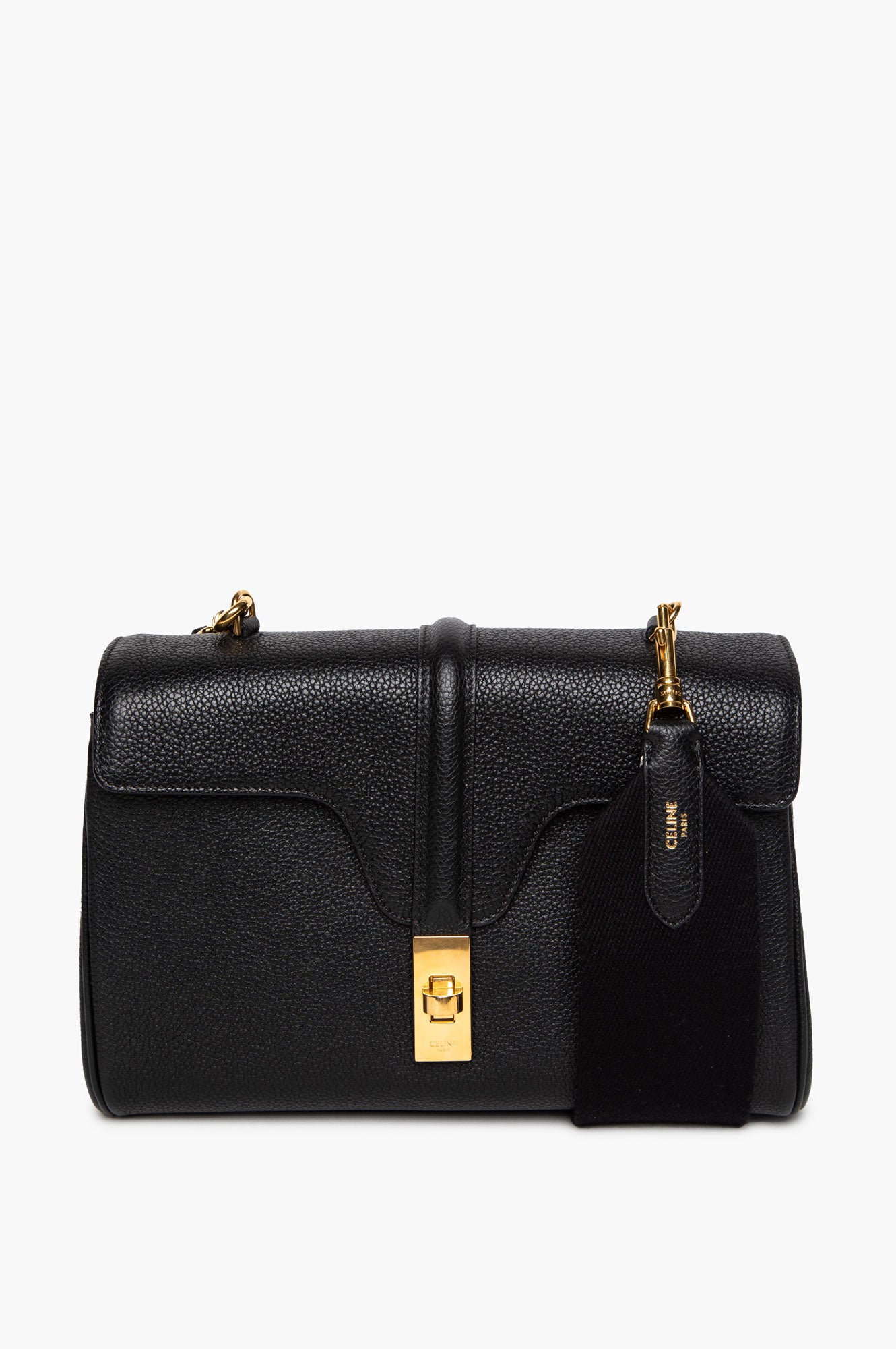 Celine Black Grained Leather Teen Soft 16 Bag