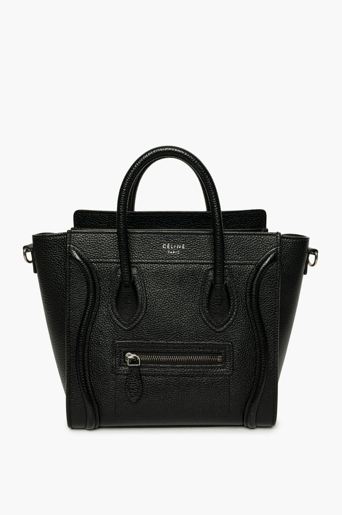 Celine Black Nano Luggage Bag With Strap