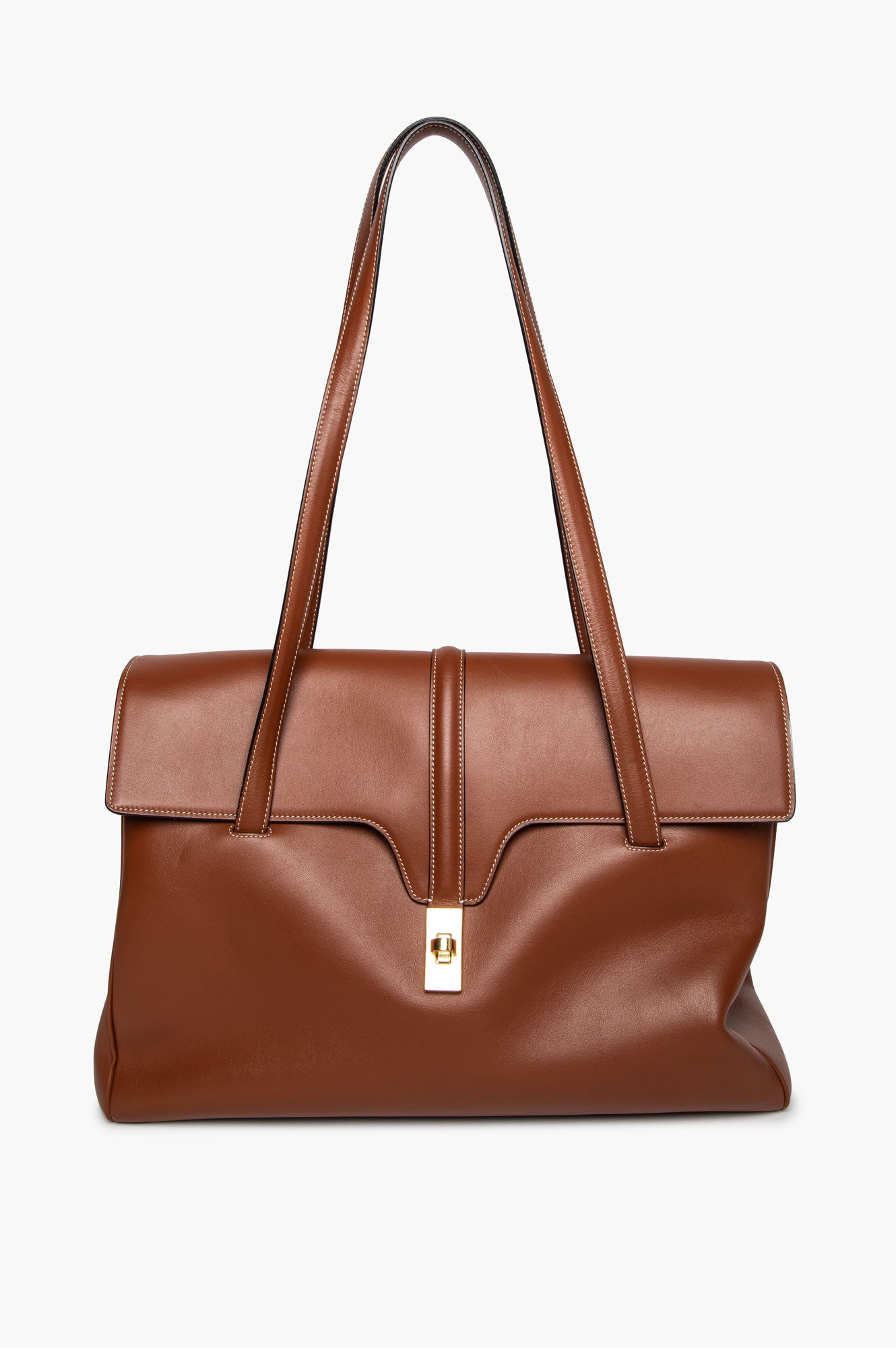 Celine Brown Calfskin Large Soft 16 Shoulder Bag