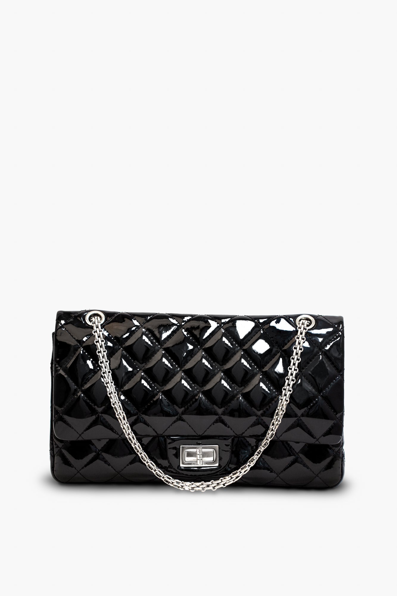 Chanel Black 2.55 Reissue Patent Leather Maxi Double Flap Bag