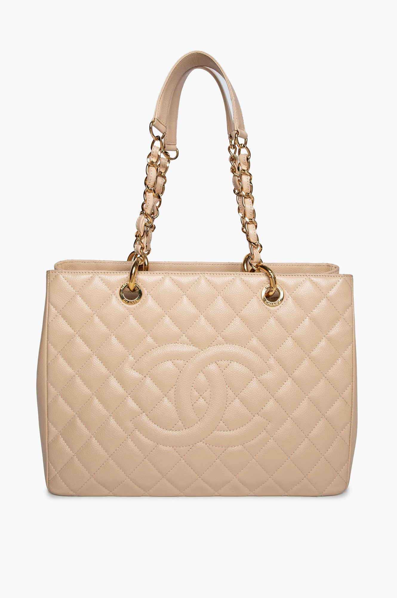 Chanel Beige Caviar Grand Shopping Tote