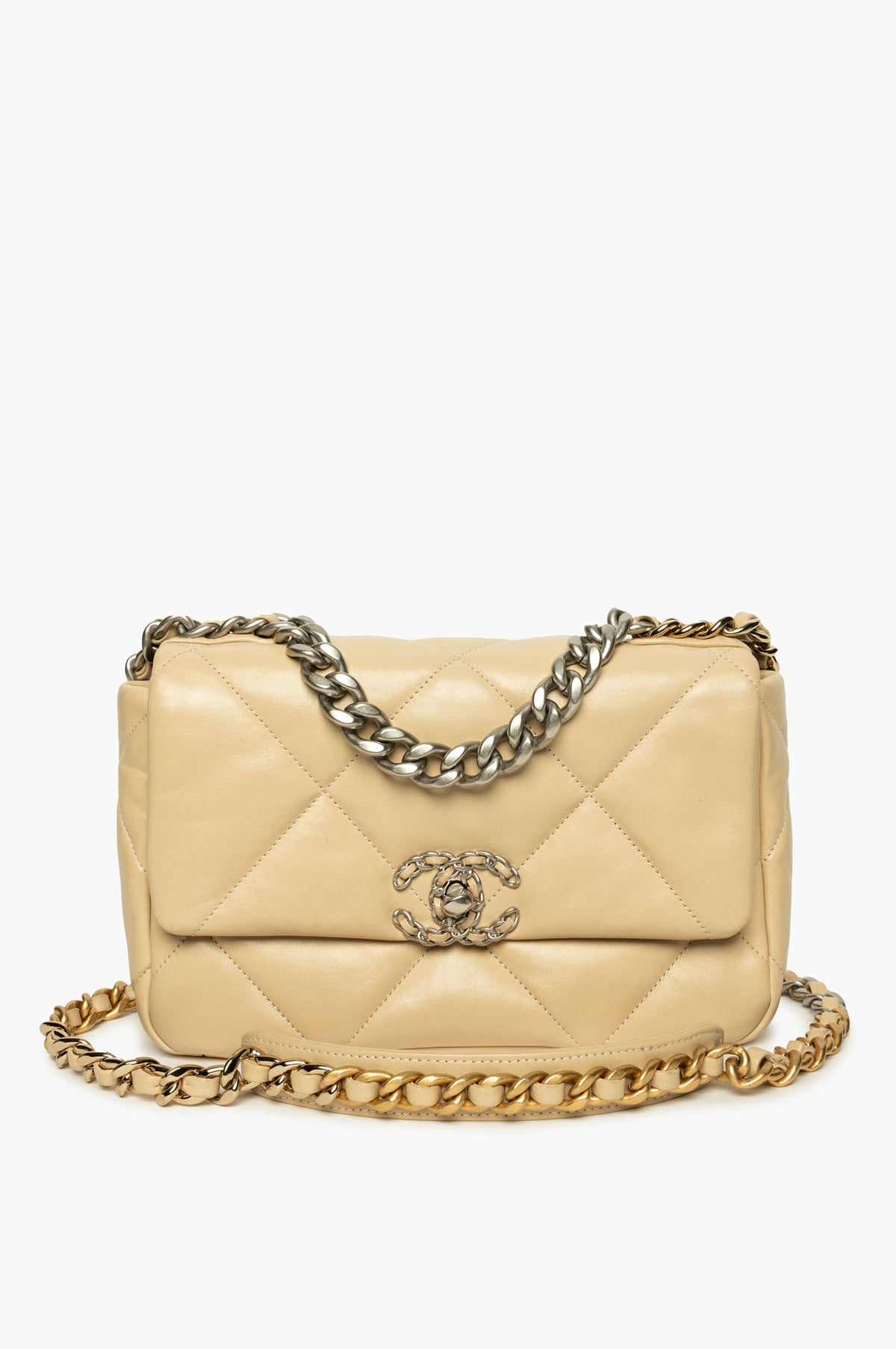 Chanel 19 Beige Medium Flap Bag