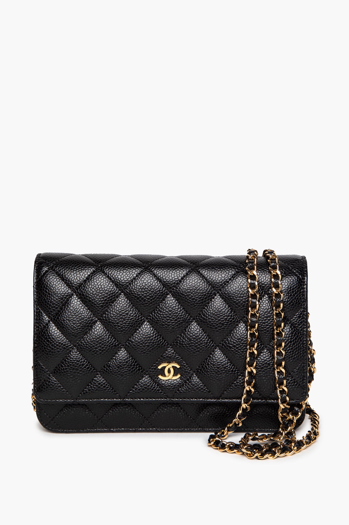 Chanel Black Caviar GHW Wallet on Chain