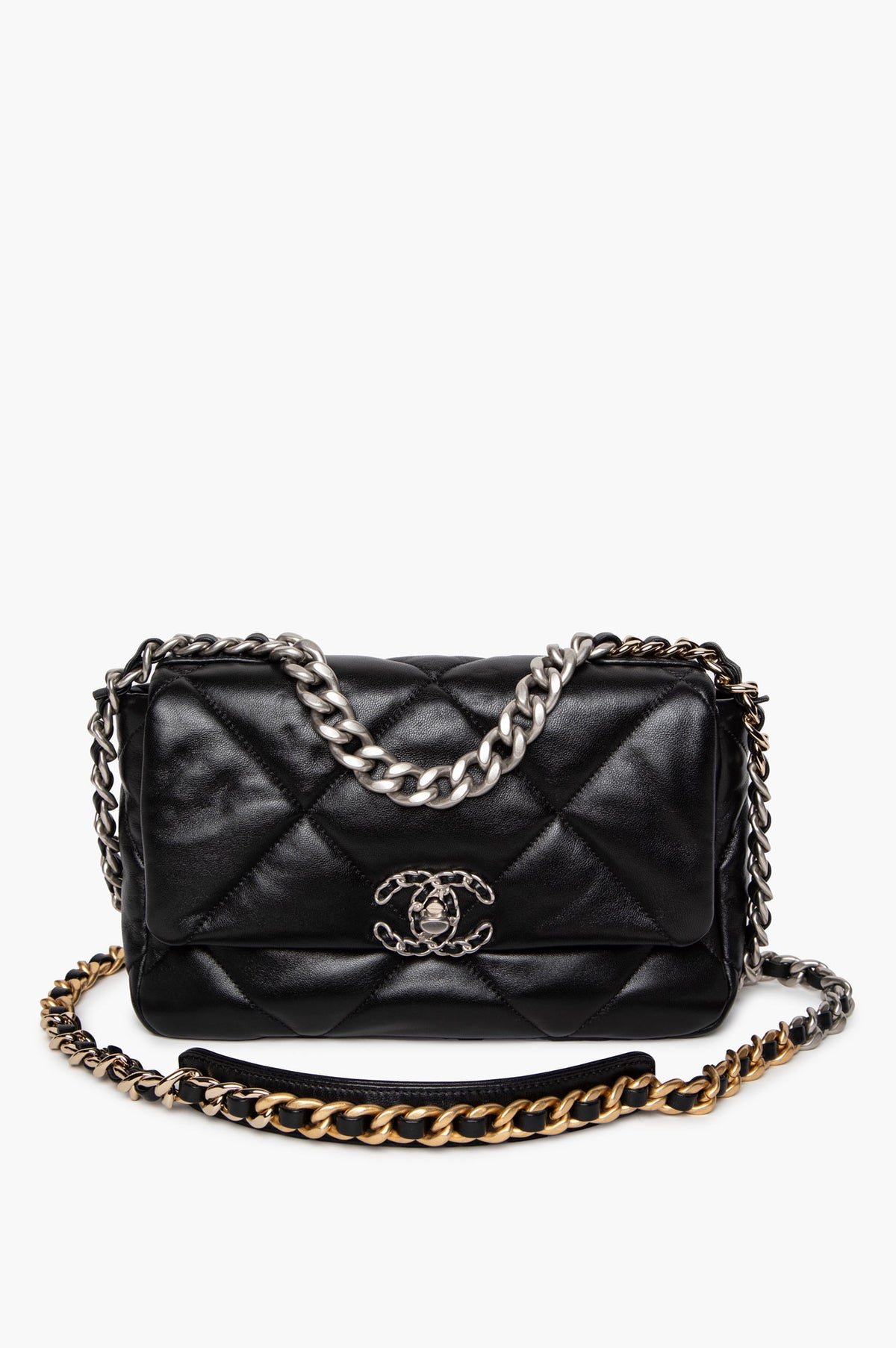 Chanel Black Lambskin Medium 19 Bag