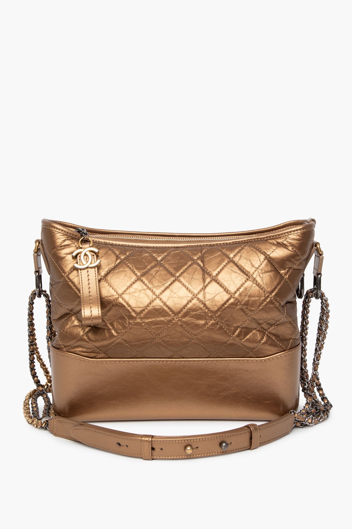 Chanel Bronze Metallic Aged Calfskin Medium Gabrielle Bag