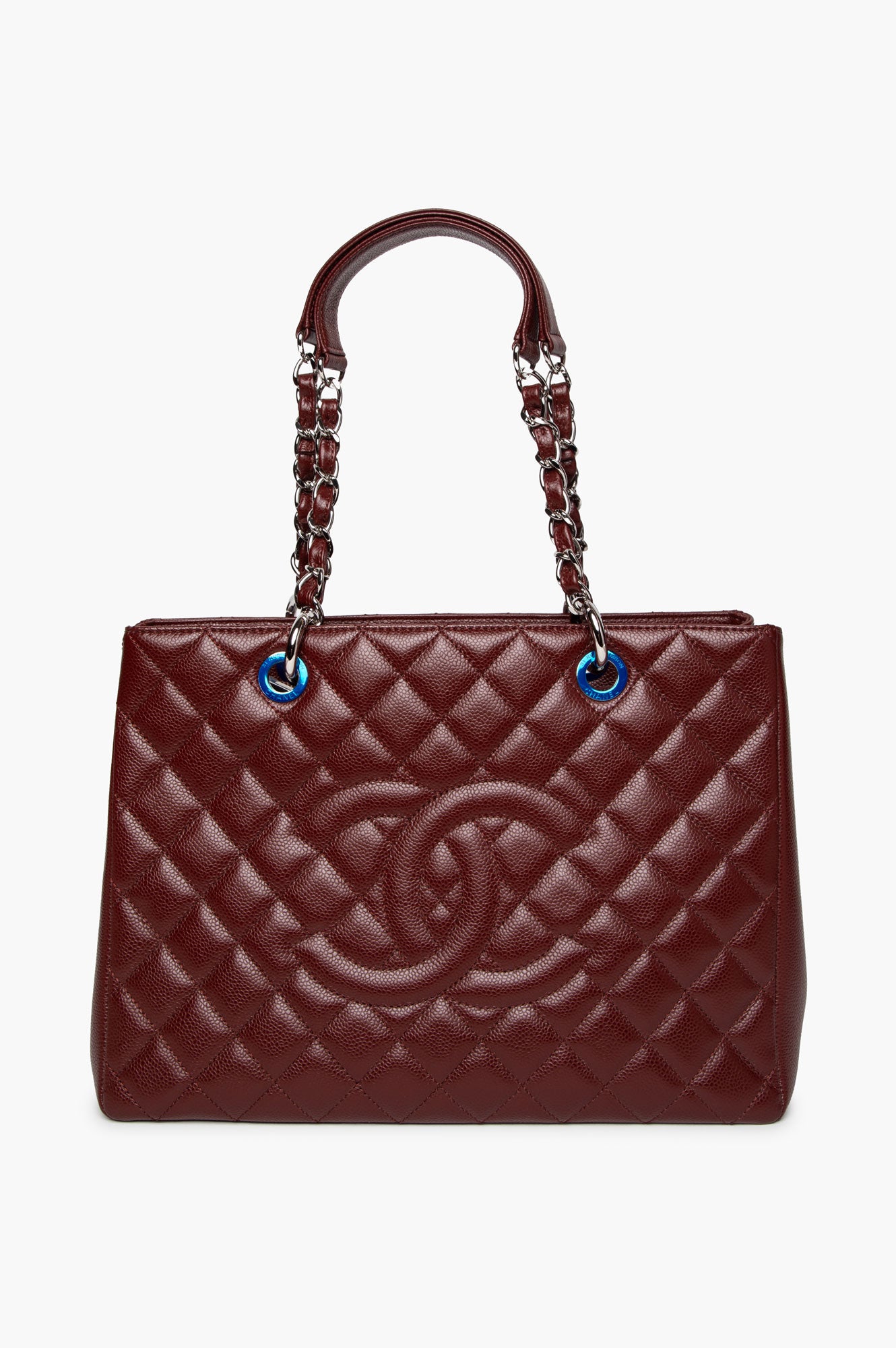 Chanel Burgundy Caviar Leather Grand Shopping Tote