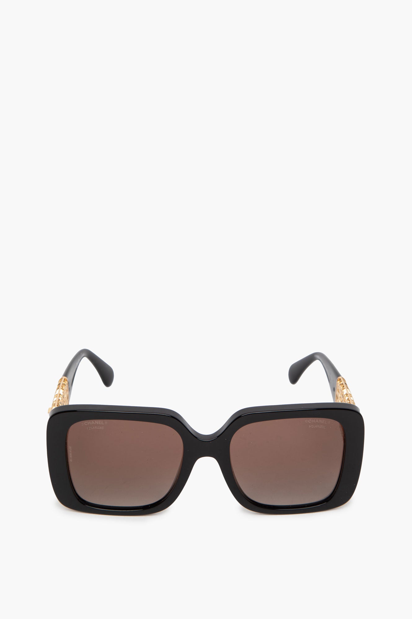 Chanel Polarized Square Gold Metal Sunglasses CH5532
