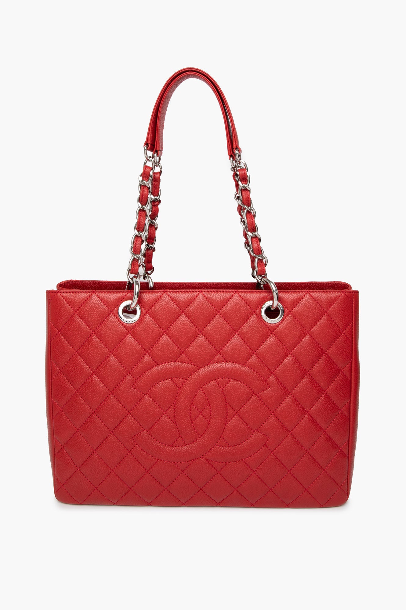 Chanel Red Caviar Grand Shopping Tote