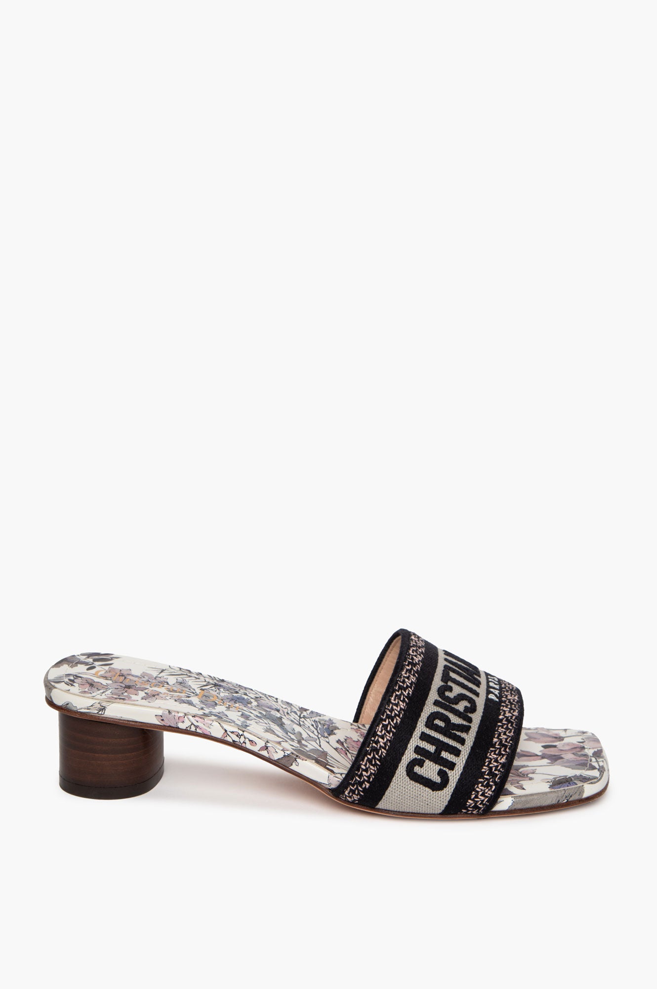 Christian Dior Embroidered D-Floral Dway 35mm Slides Size 36