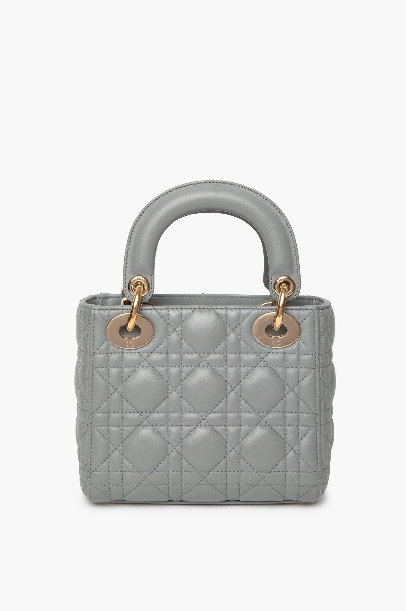 Christian Dior Grey Mini Lady Dior Bag back
