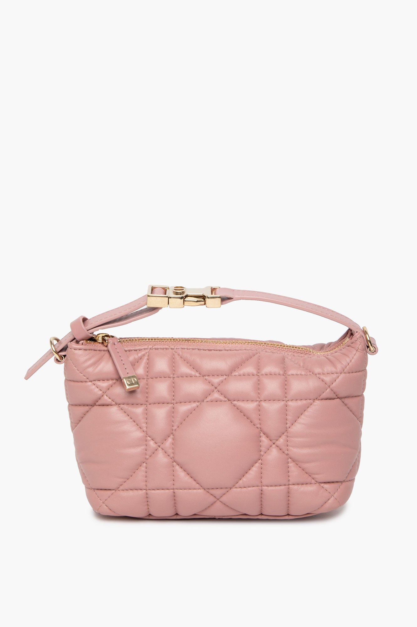 Christian Dior Pink Calfskin Small Macrocannage Diortravel Nomad Pouch