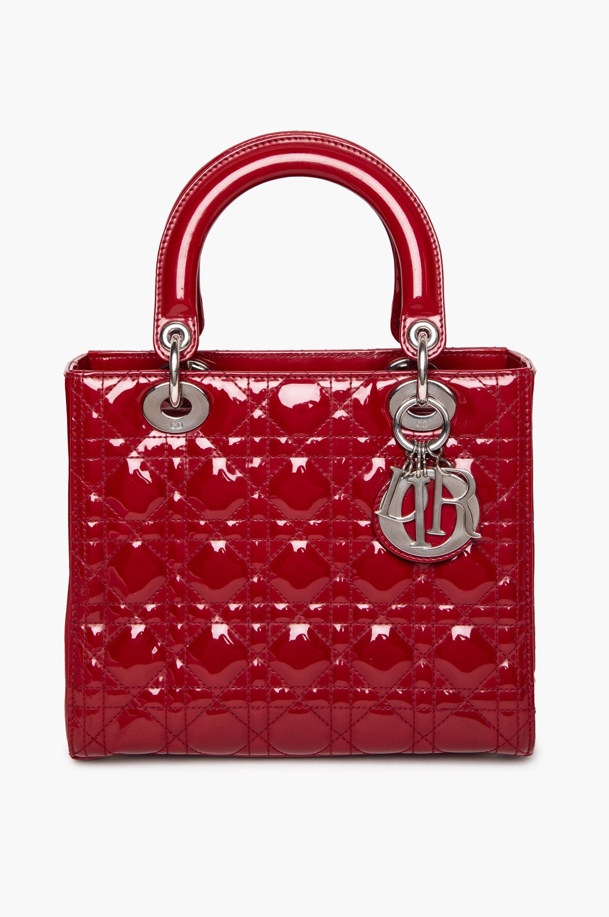 Christian Dior Red Patent Medium Lady Dior