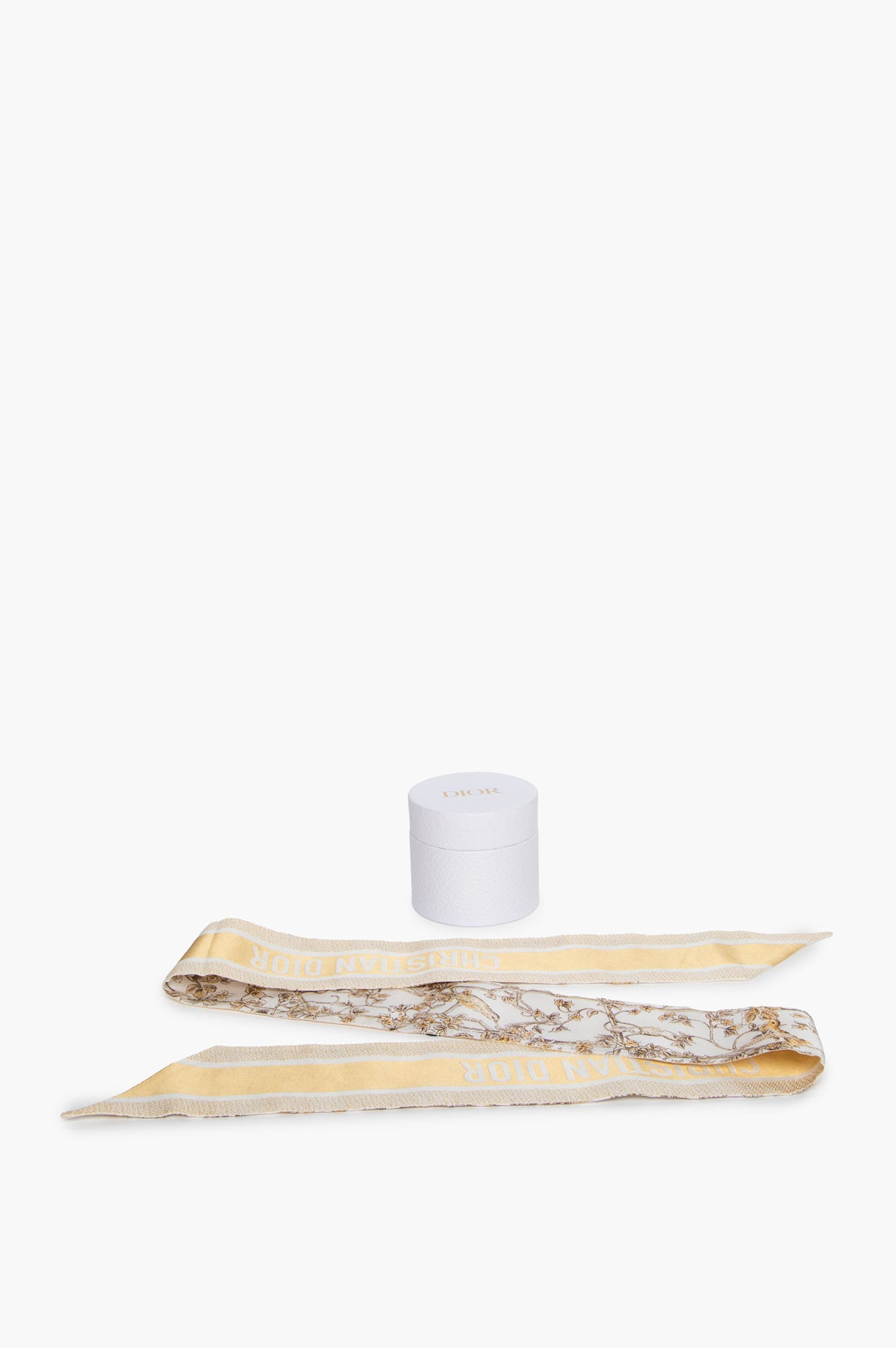 Christian Dior Yellow Silk Floral Print Mitzah Scarf