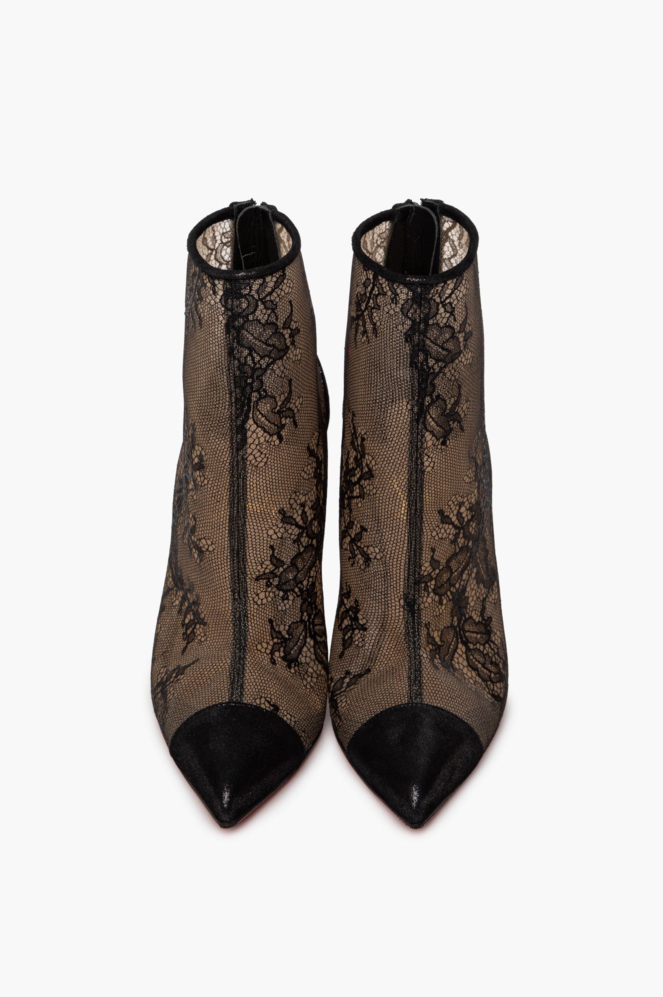 Christian Louboutin Black Lace Gipsy 100 Booties Size 36