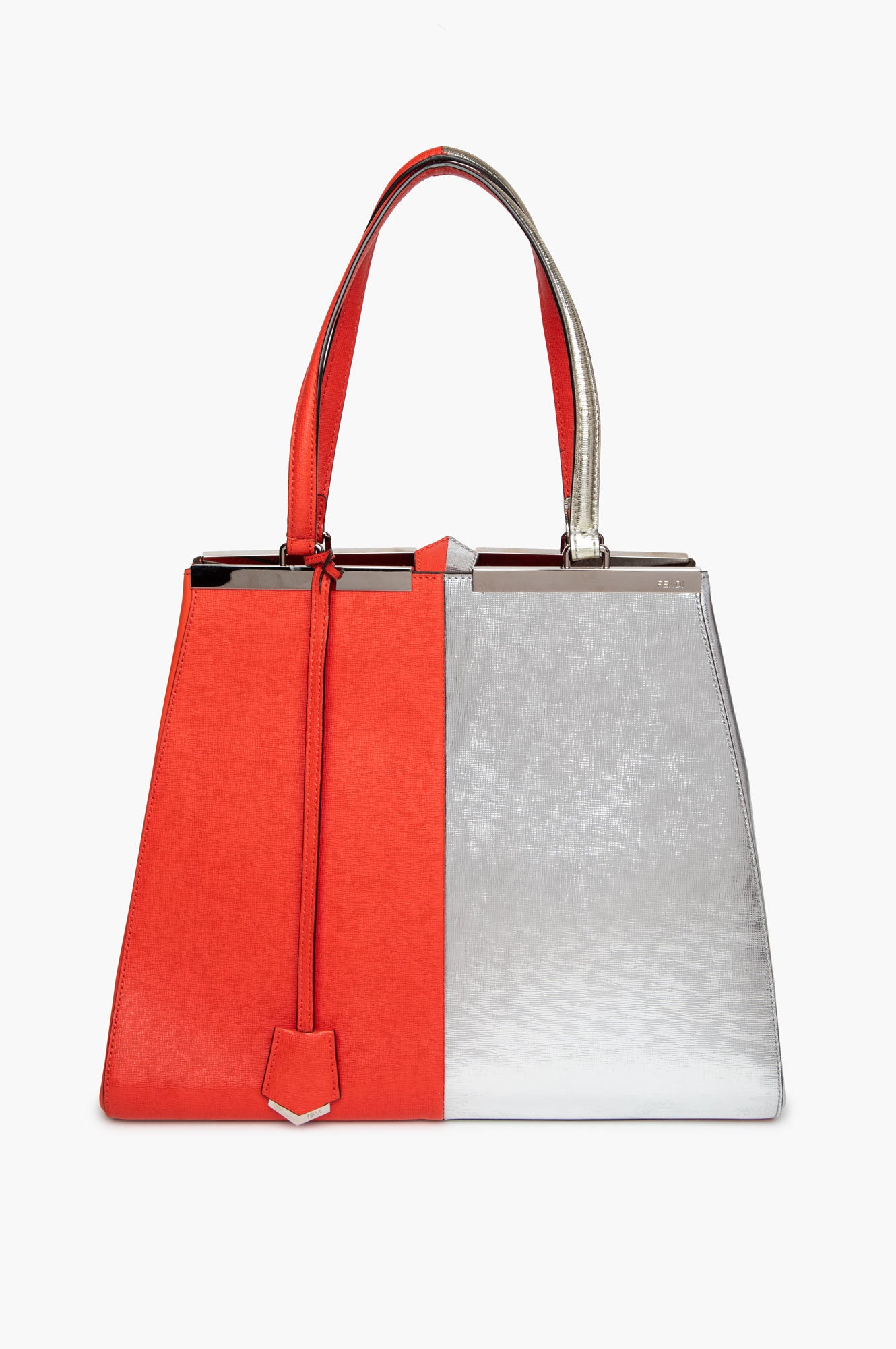 Fendi Red/Silver Bi-Colour 3Jours Tote Bag