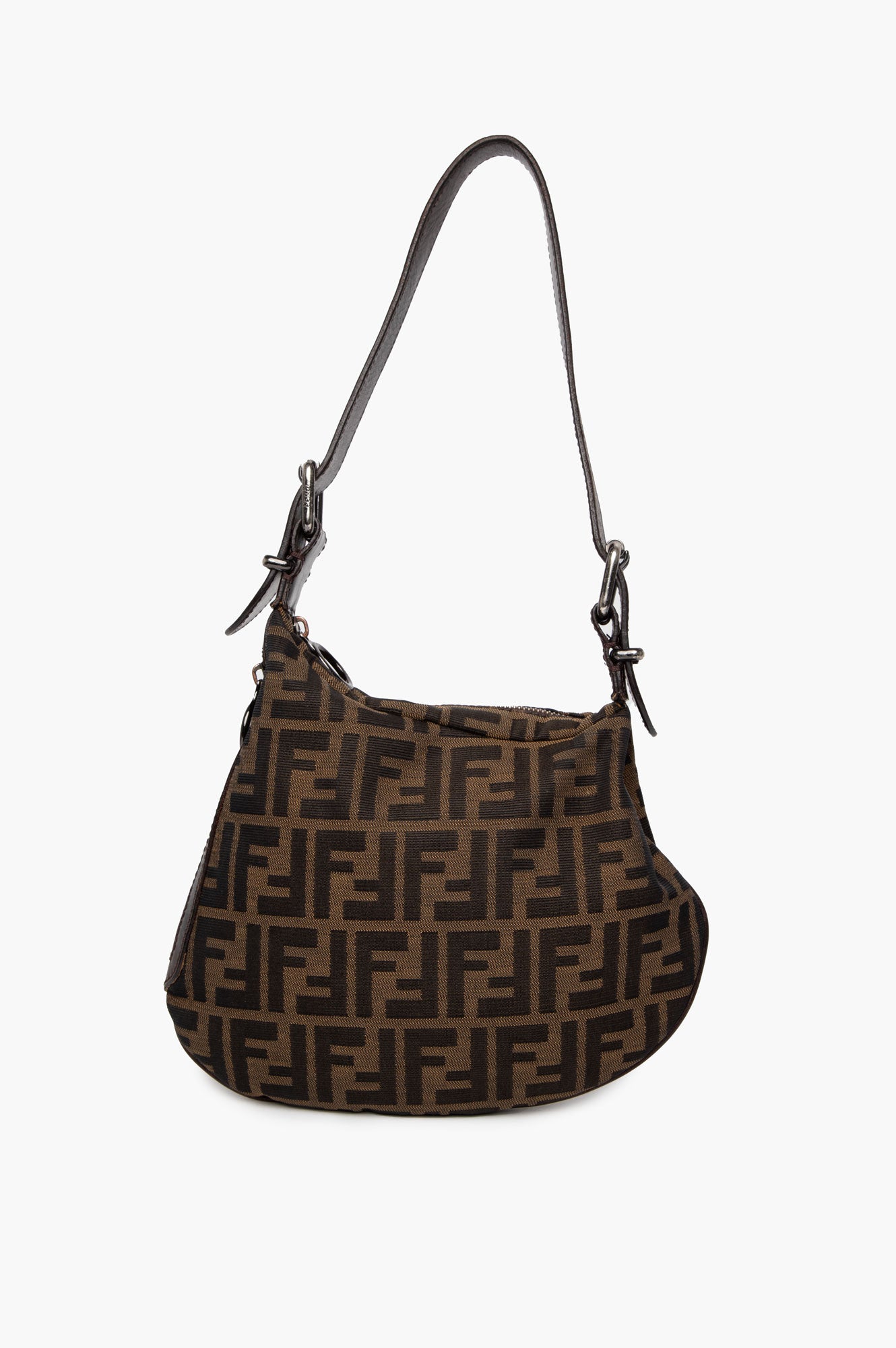Fendi Zucca Oyster Brown Shoulder Bag