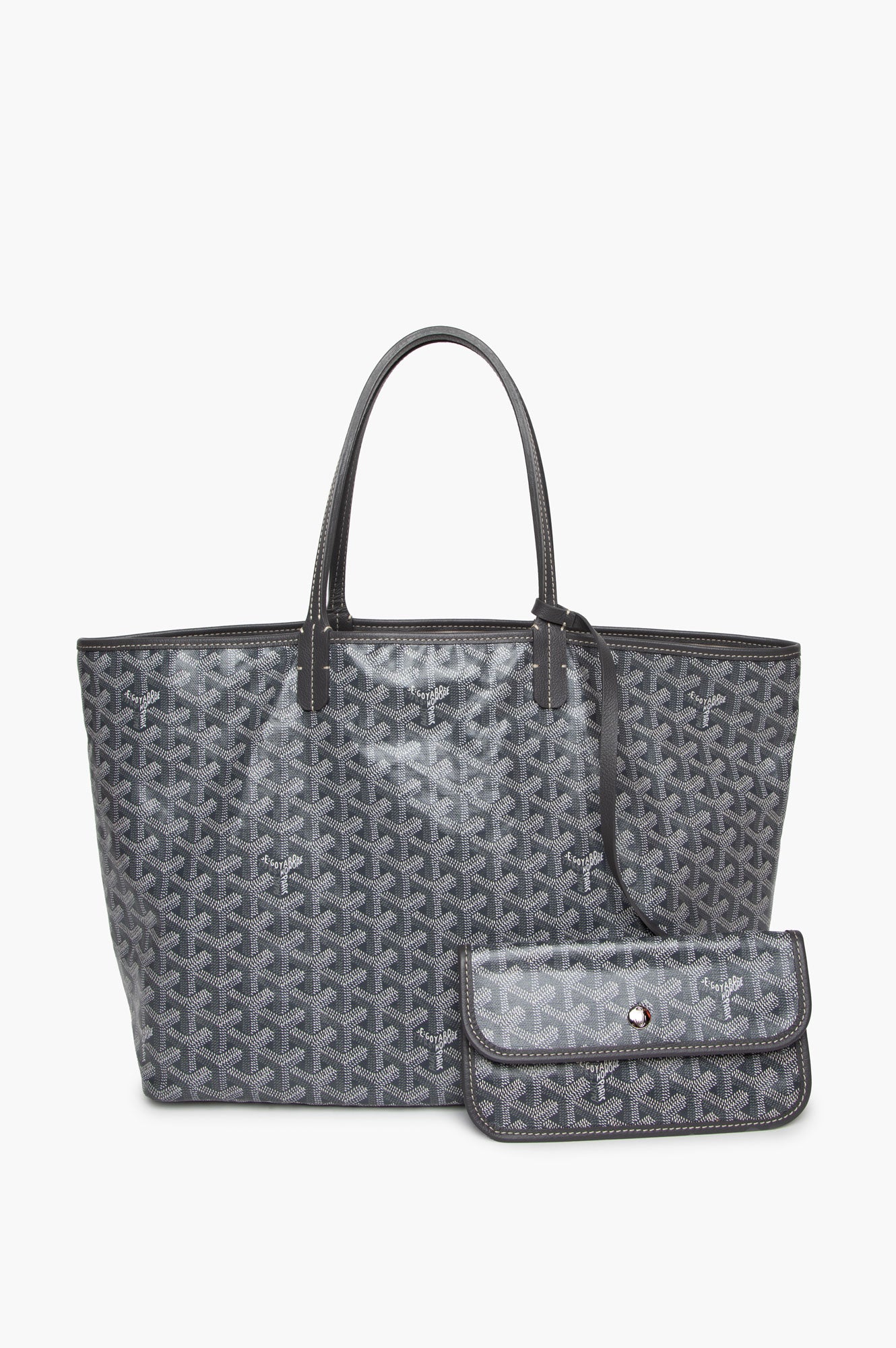 Goyard Grey Goyardine St. Louis MM With Pouch
