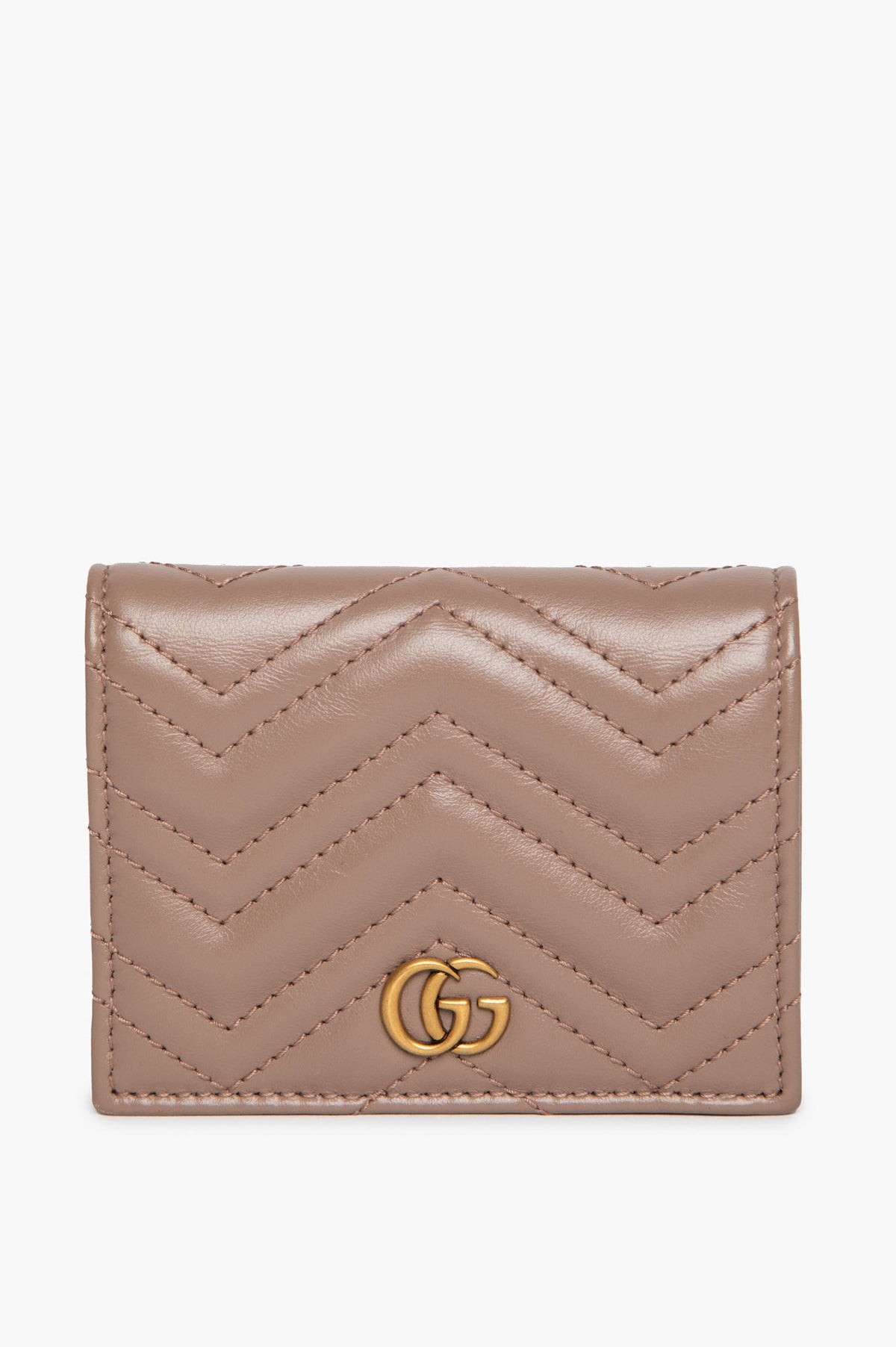 Gucci Beige Matelessé GG Marmont Wallet