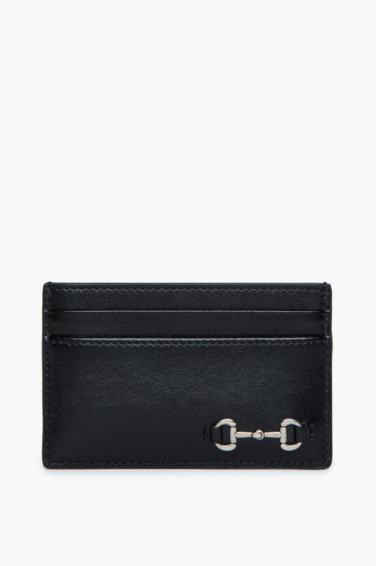 Gucci Black Leather Horsebit Card Case