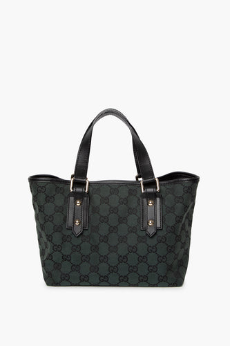 Gucci GG Green Canvas Tote Bag 