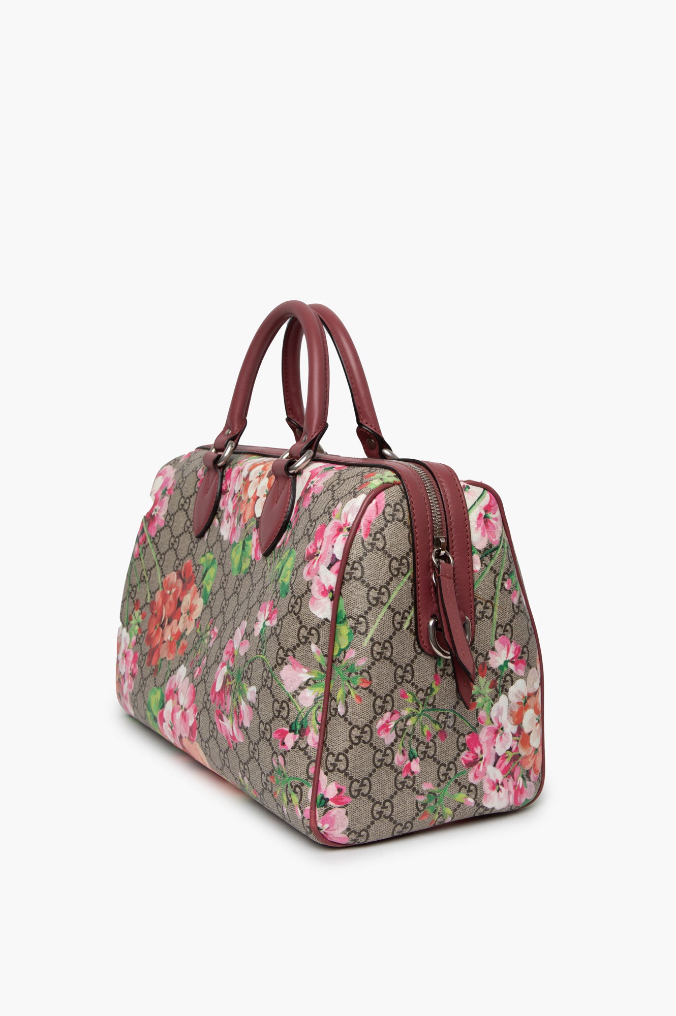 Gucci GG Supreme Blooms Medium Boston Bag  - side