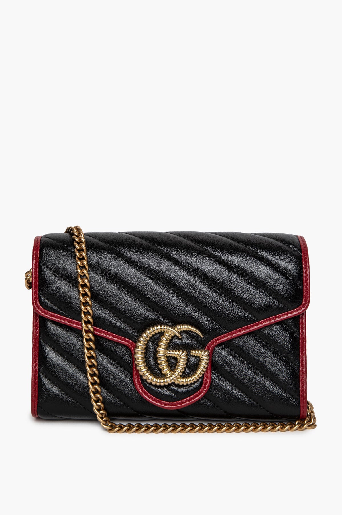 Gucci Matelessé Torchon GG Marmont Chain Wallet