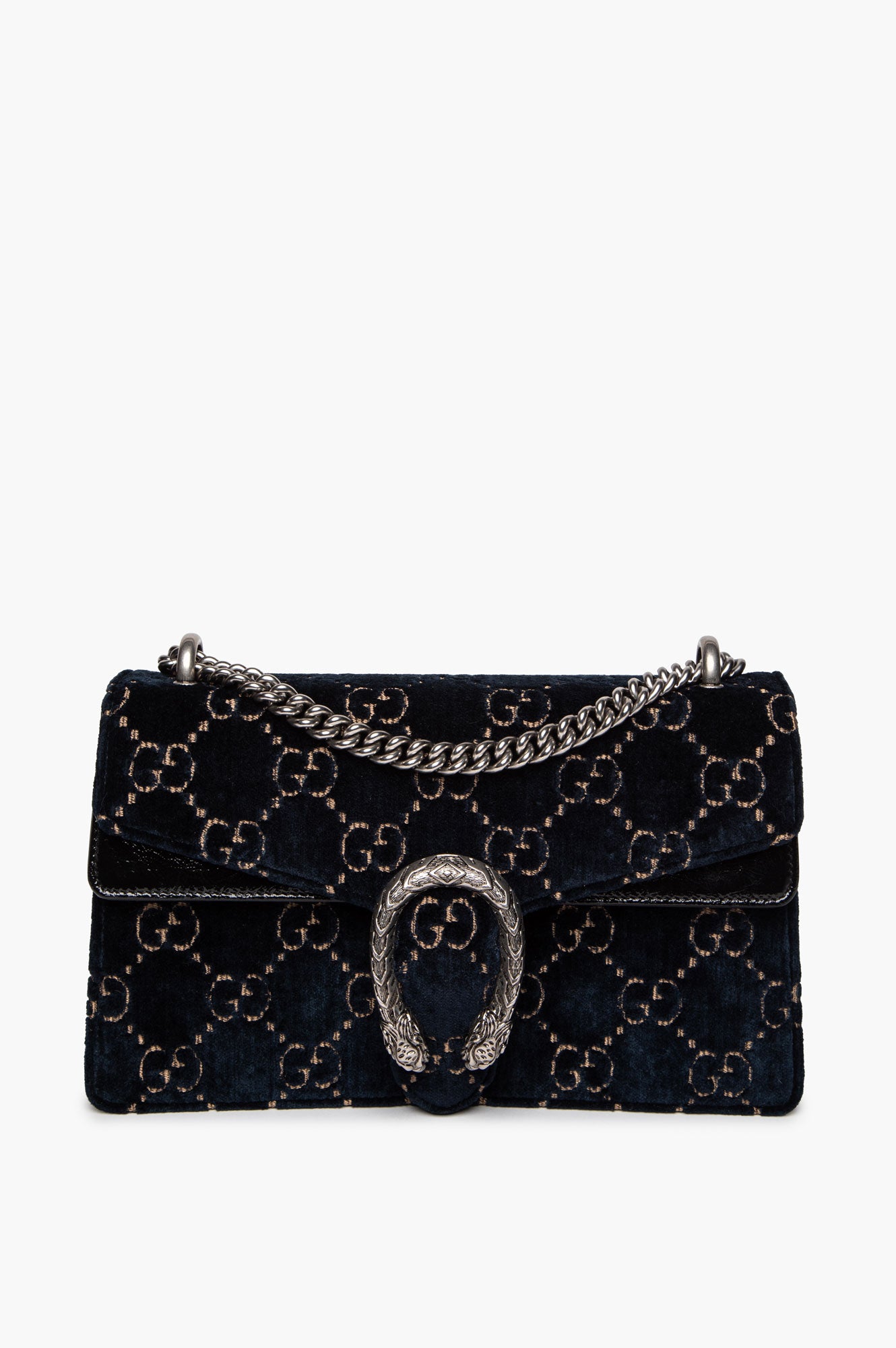 Gucci Medium Dark Blue GG Velvet Dionysus Shoulder Bag
