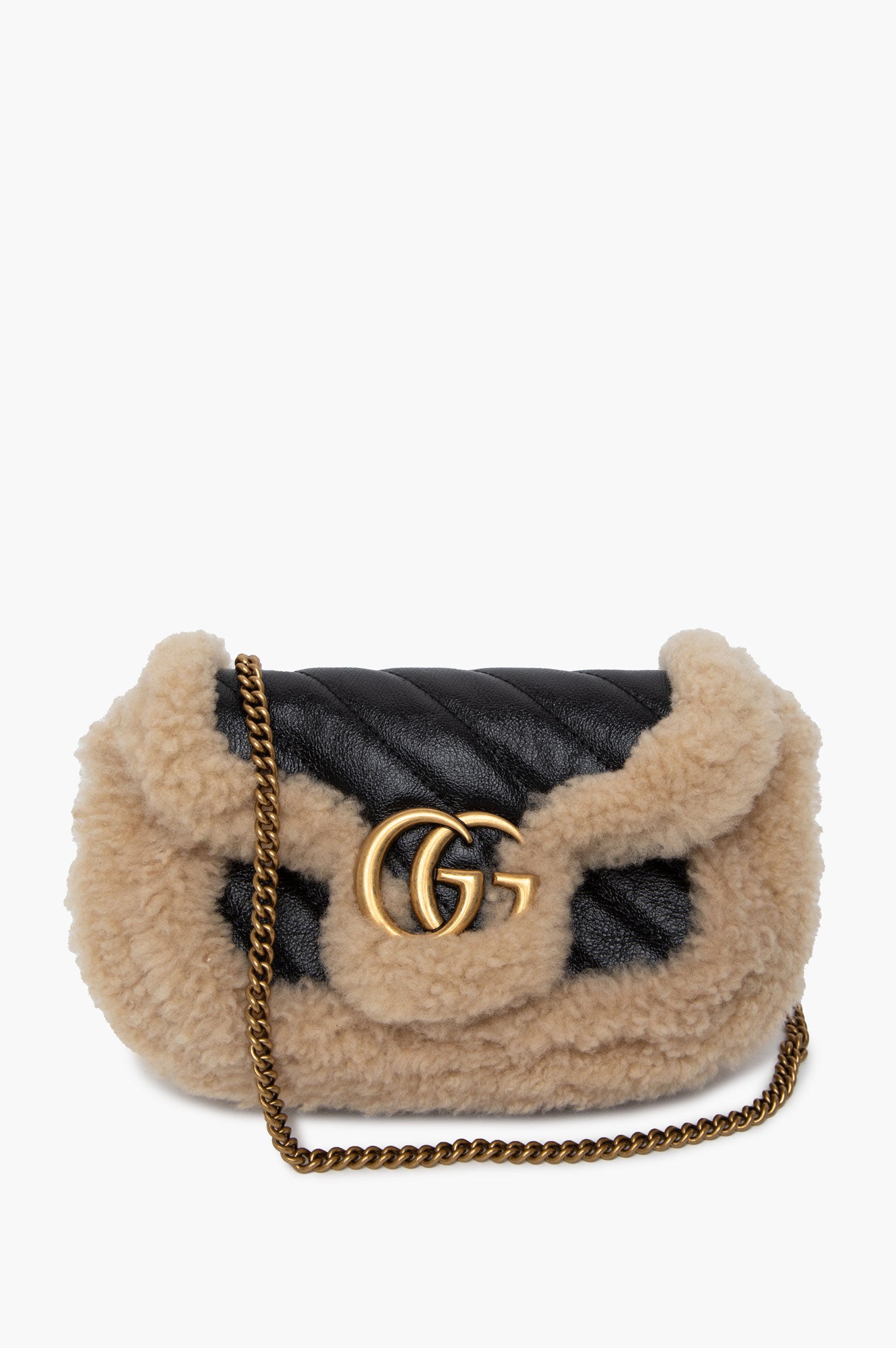 Gucci Mini GG Marmont Shearling Bag