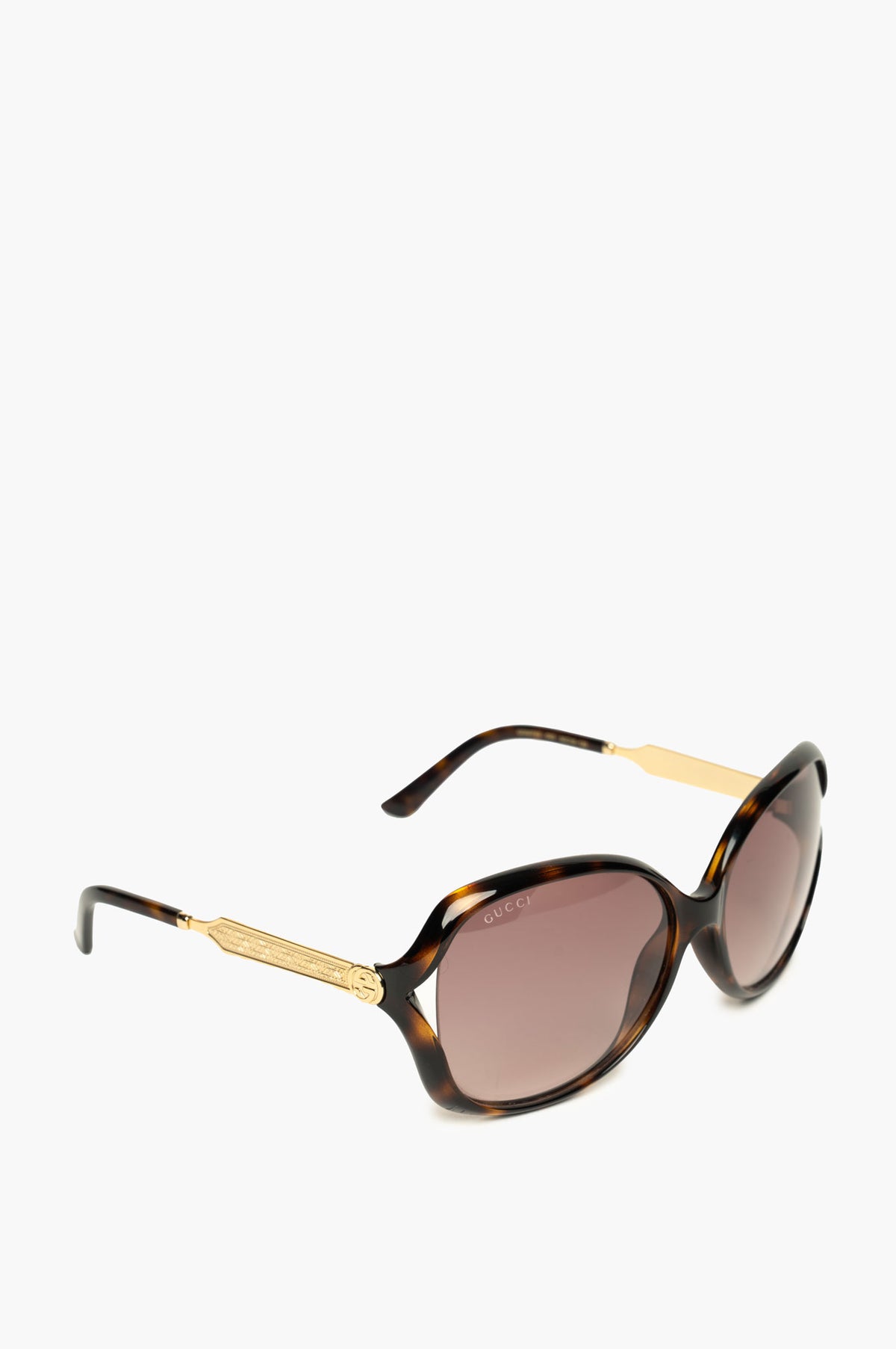 Gucci Oversized Square Tortoise GG0076S Sunglasses